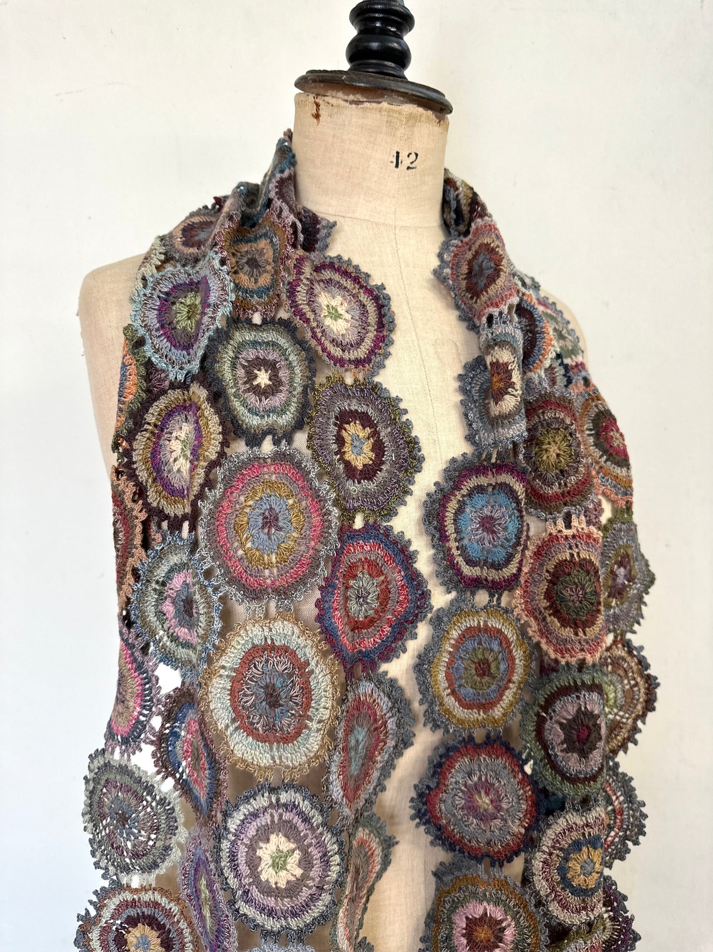 Sophie Digard Large Circles Crochet Scarf Multi