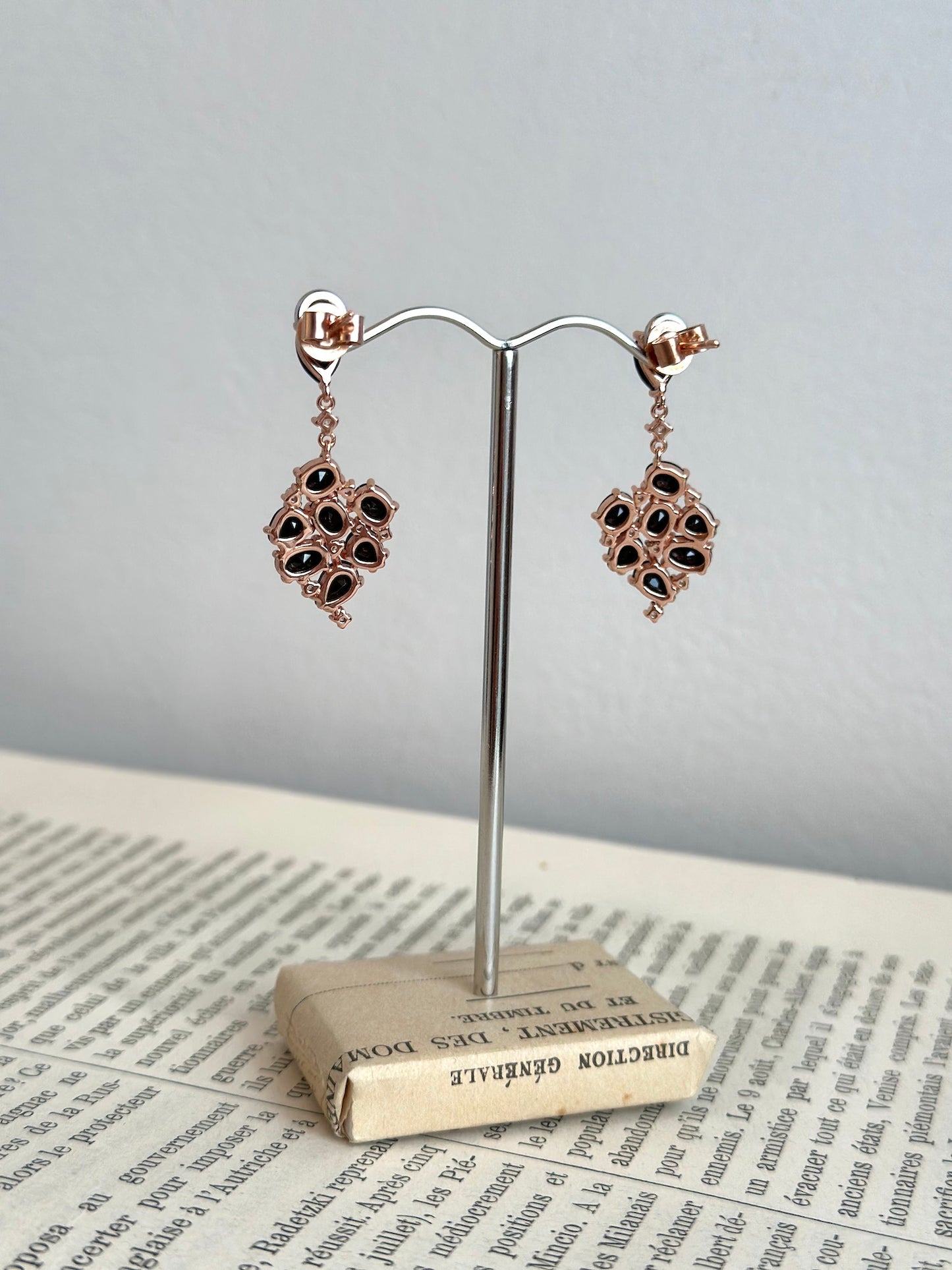 Italian Black Spinel Drop Earrings