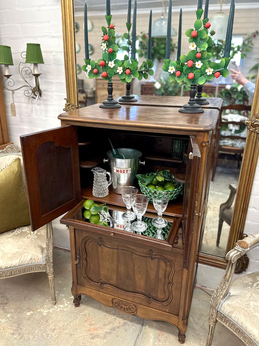 Antique French Rare Walnut Bar Cupboard