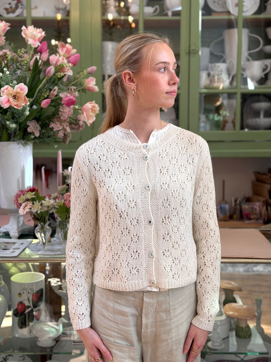 Sula Nickel Lacey Cardigan Cotton Cashmere LAST ONE Small