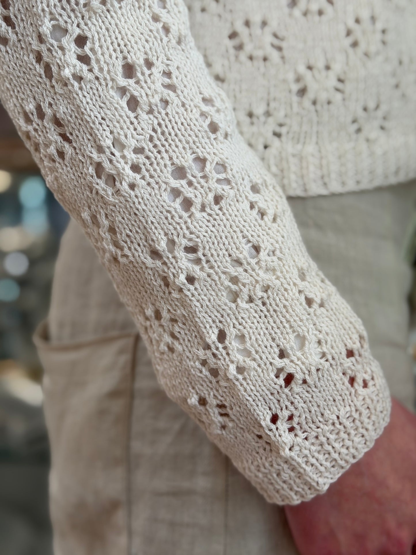 Sula Nickel Lacey Cardigan Cotton Cashmere LAST ONE Small