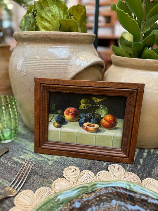 Small Vintage European Still Life Fruit Painting