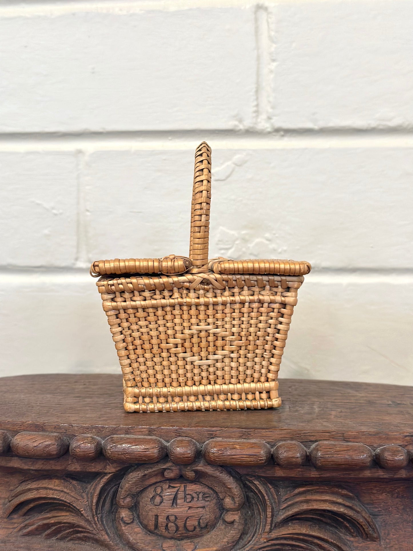 Antique French Petite Woven Basket