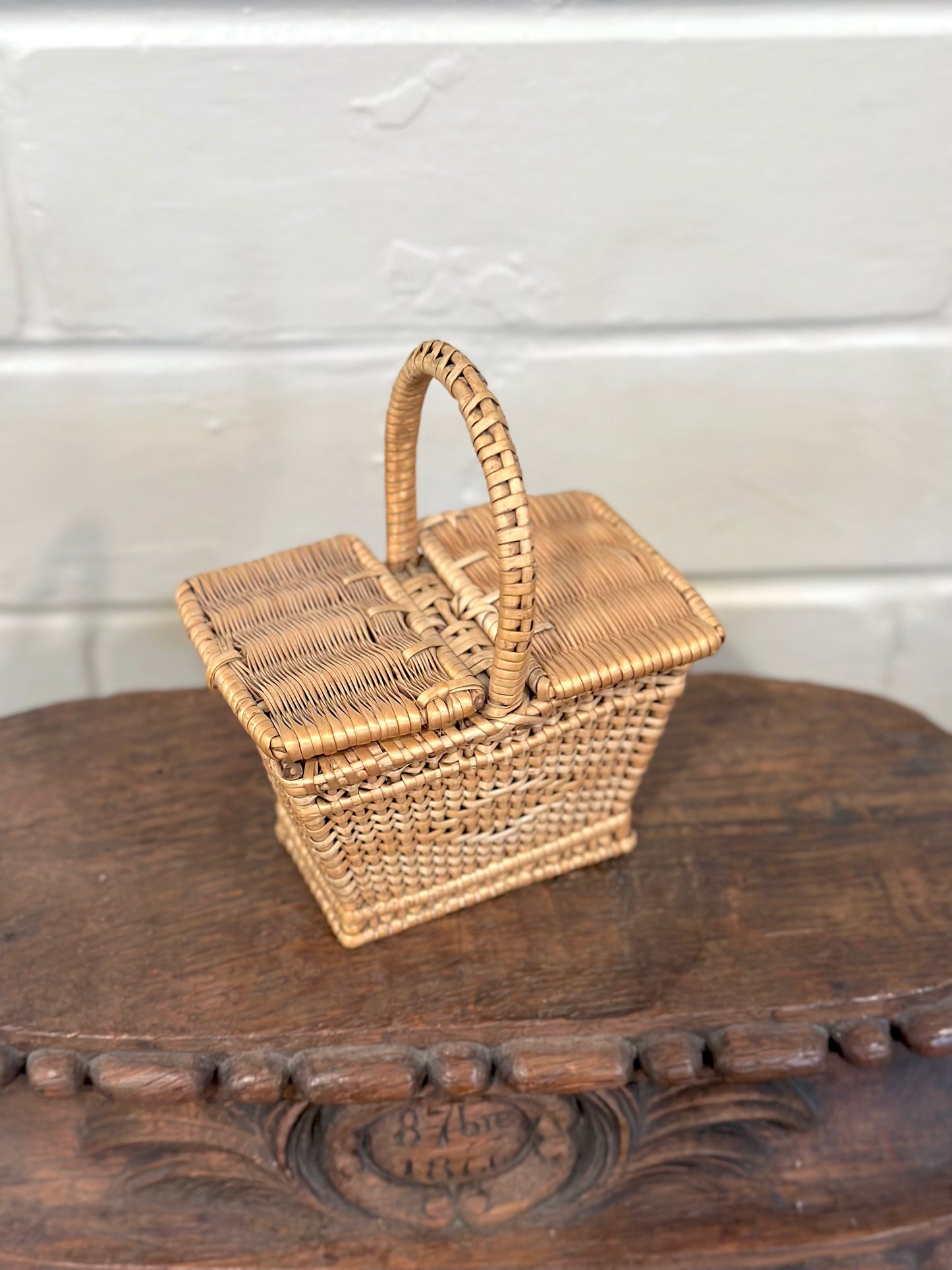 Antique French Petite Woven Basket