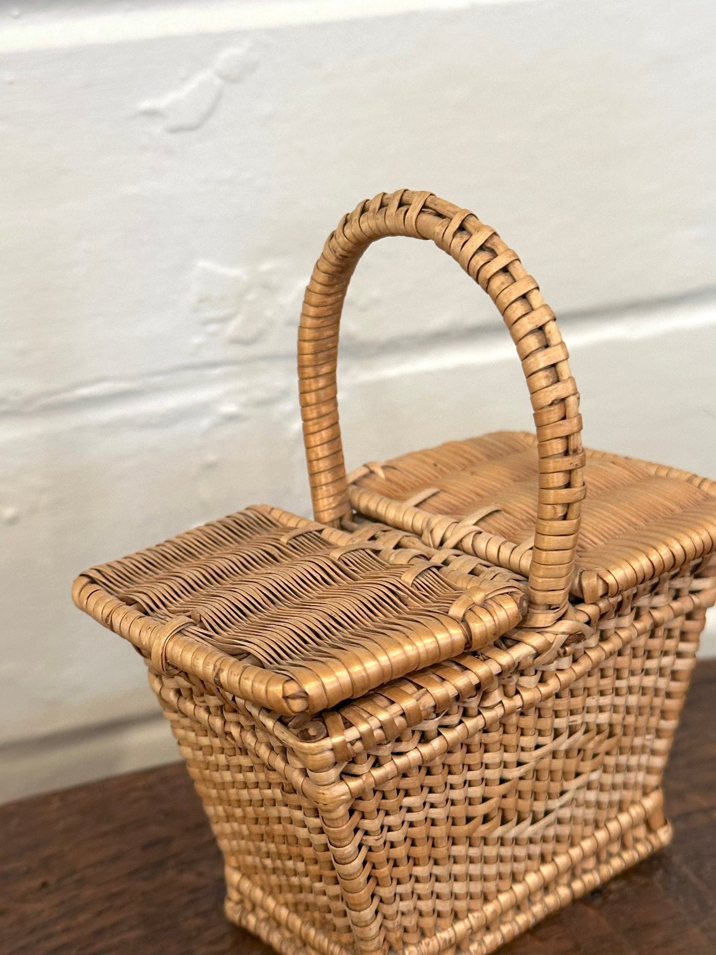 Antique French Petite Woven Basket