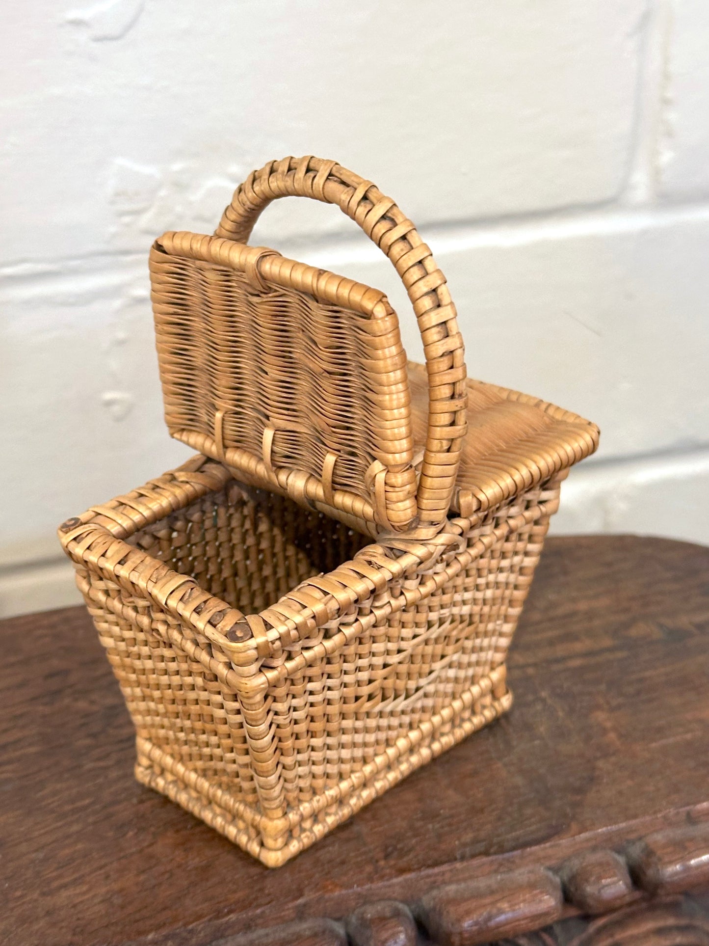 Antique French Petite Woven Basket