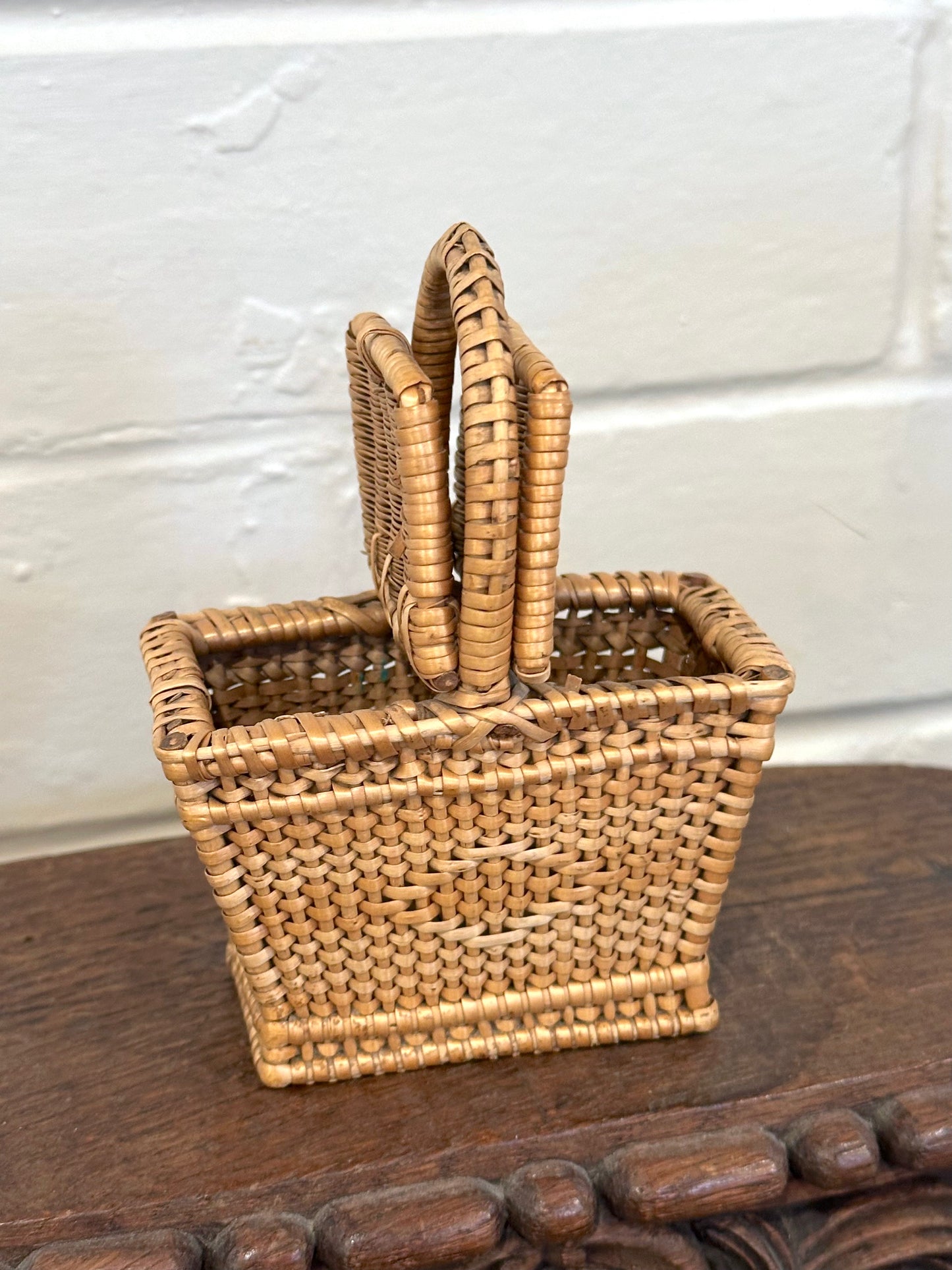 Antique French Petite Woven Basket