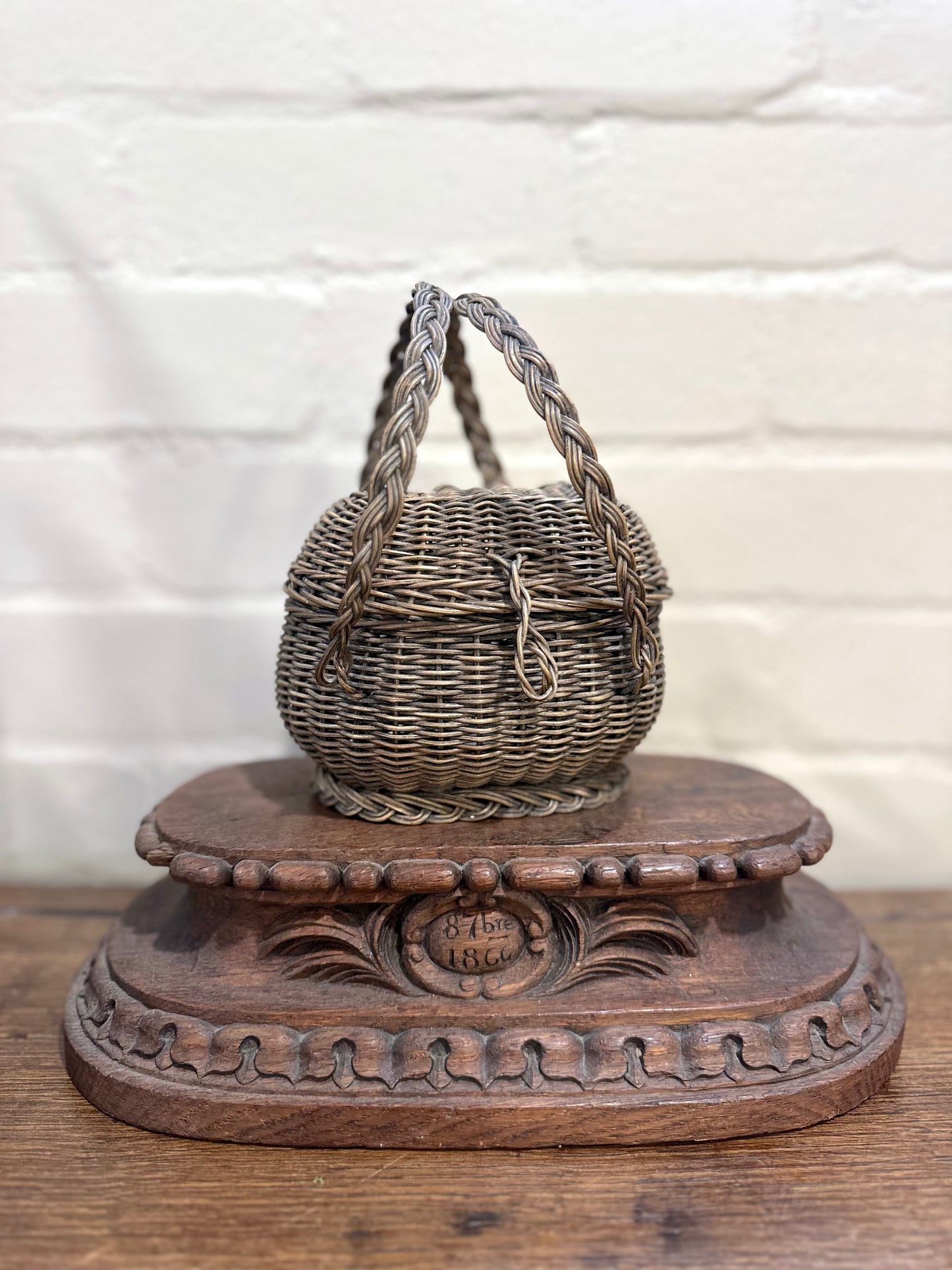 Antique French Small Woven Basket