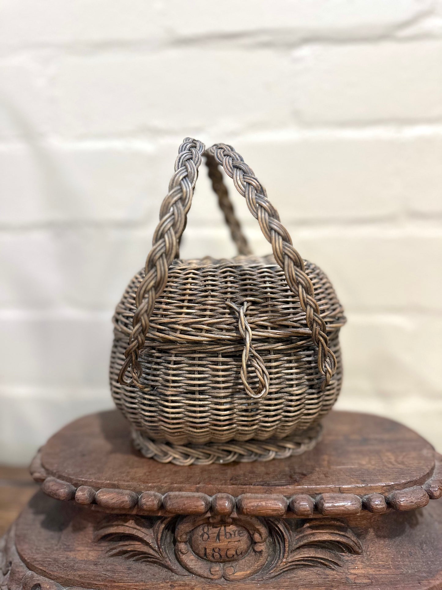 Antique French Small Woven Basket