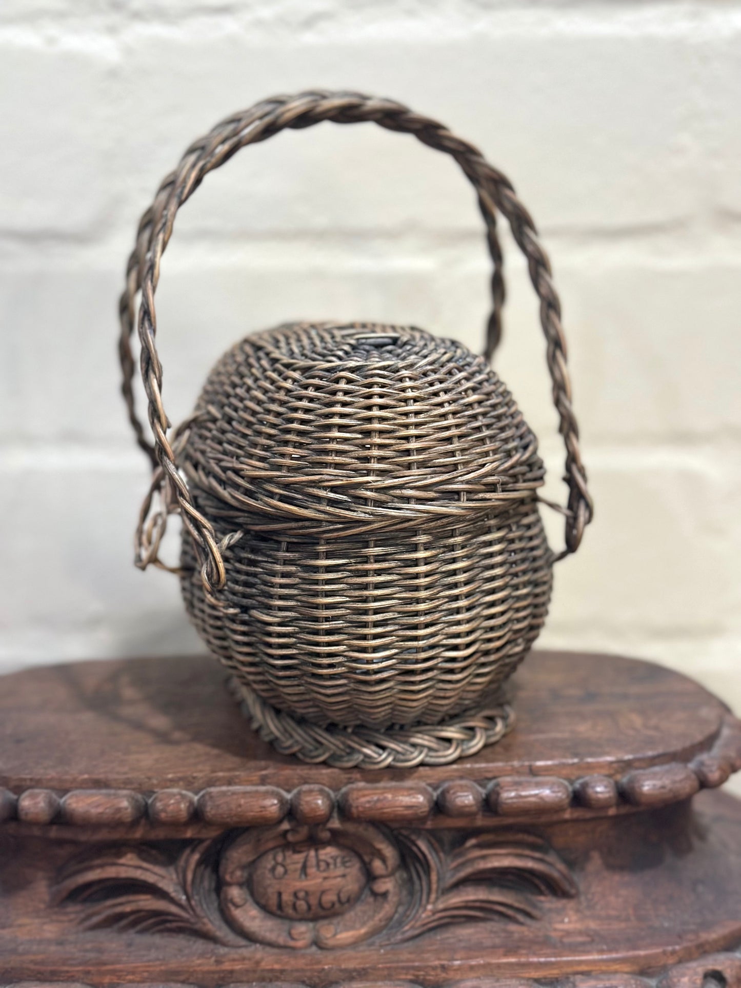 Antique French Small Woven Basket