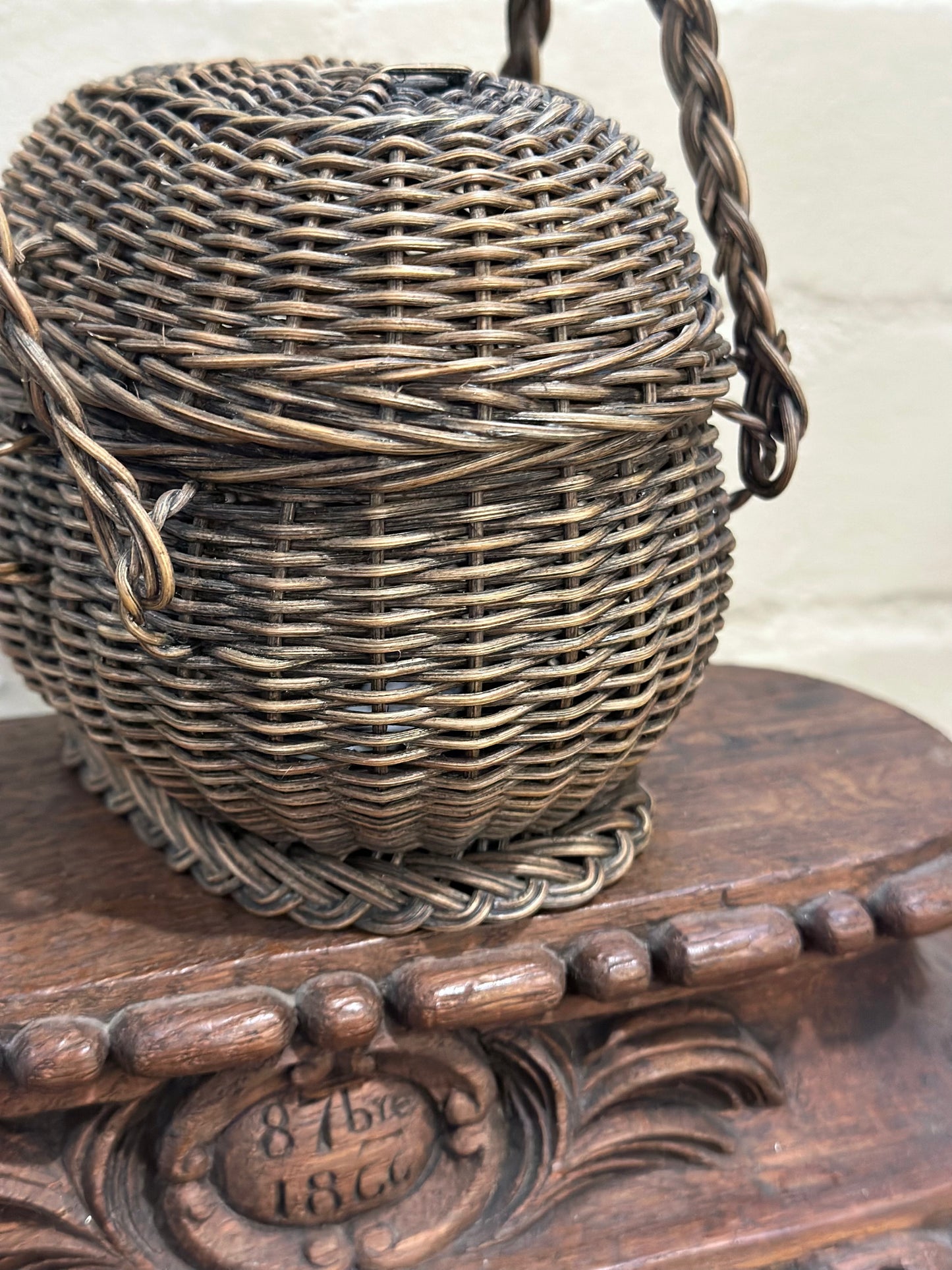 Antique French Small Woven Basket