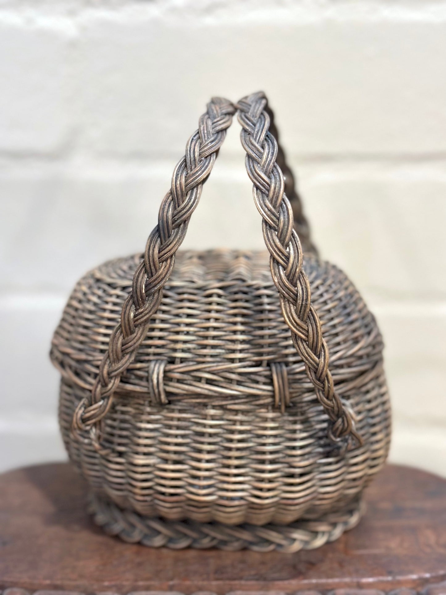 Antique French Small Woven Basket