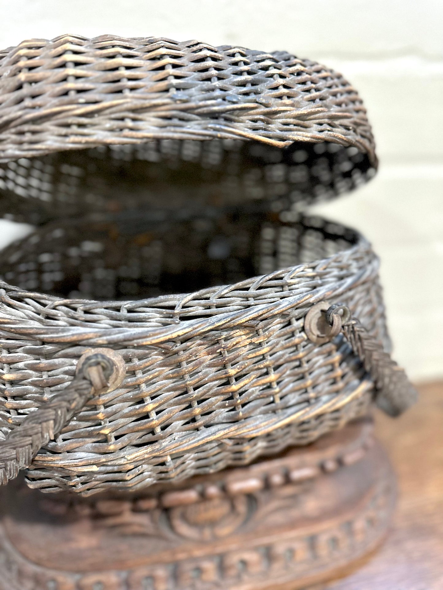 Antique French Large Woven Basket