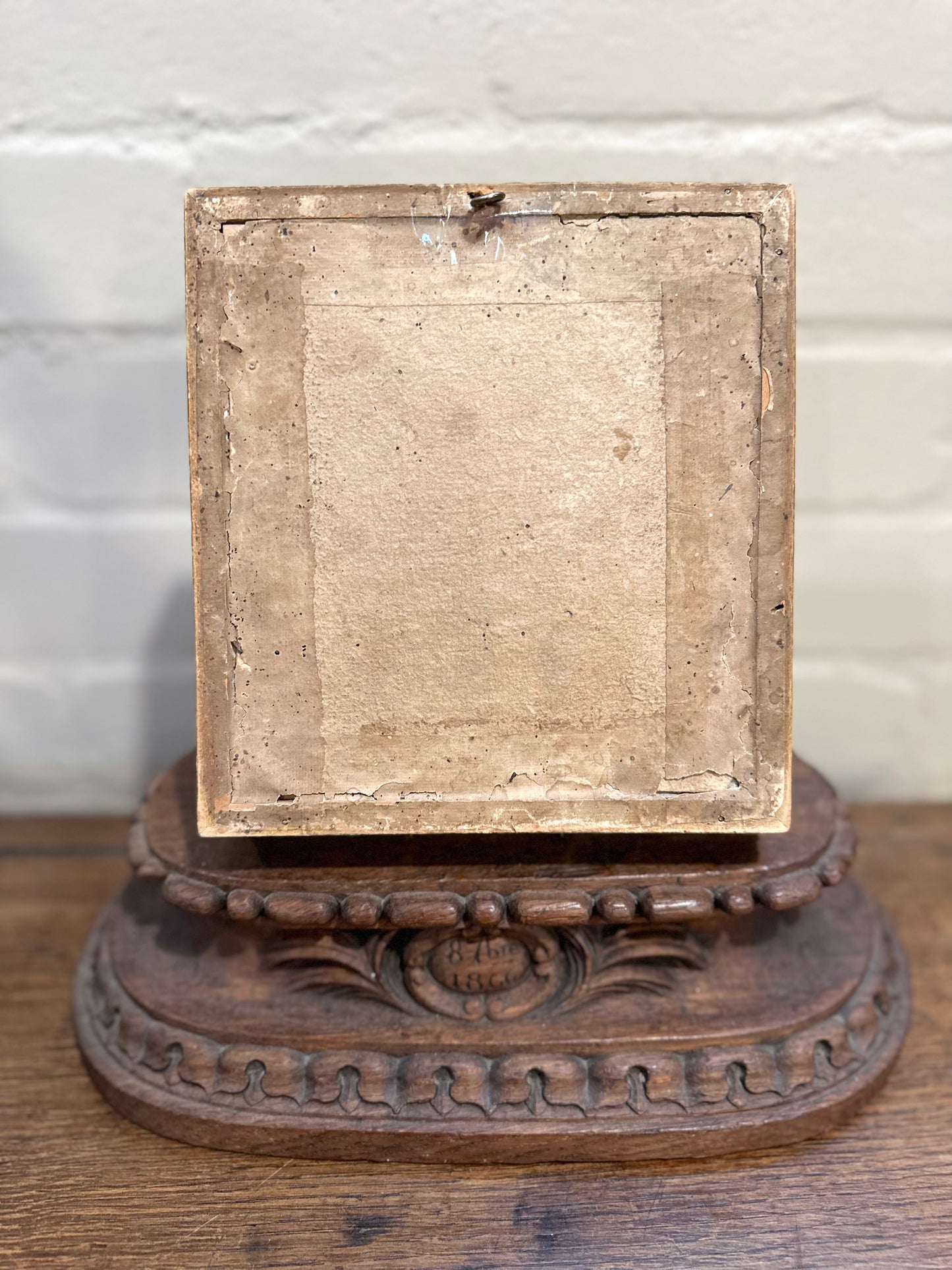 Antique French Delicate Grapevine Embroidered Bead Work In Frame