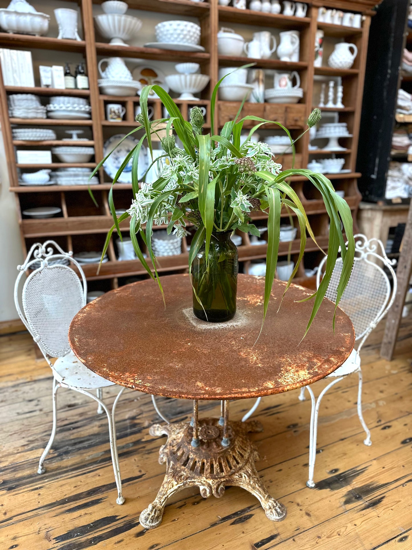 Antique French Arras Style Round Cast Iron Outdoor Table