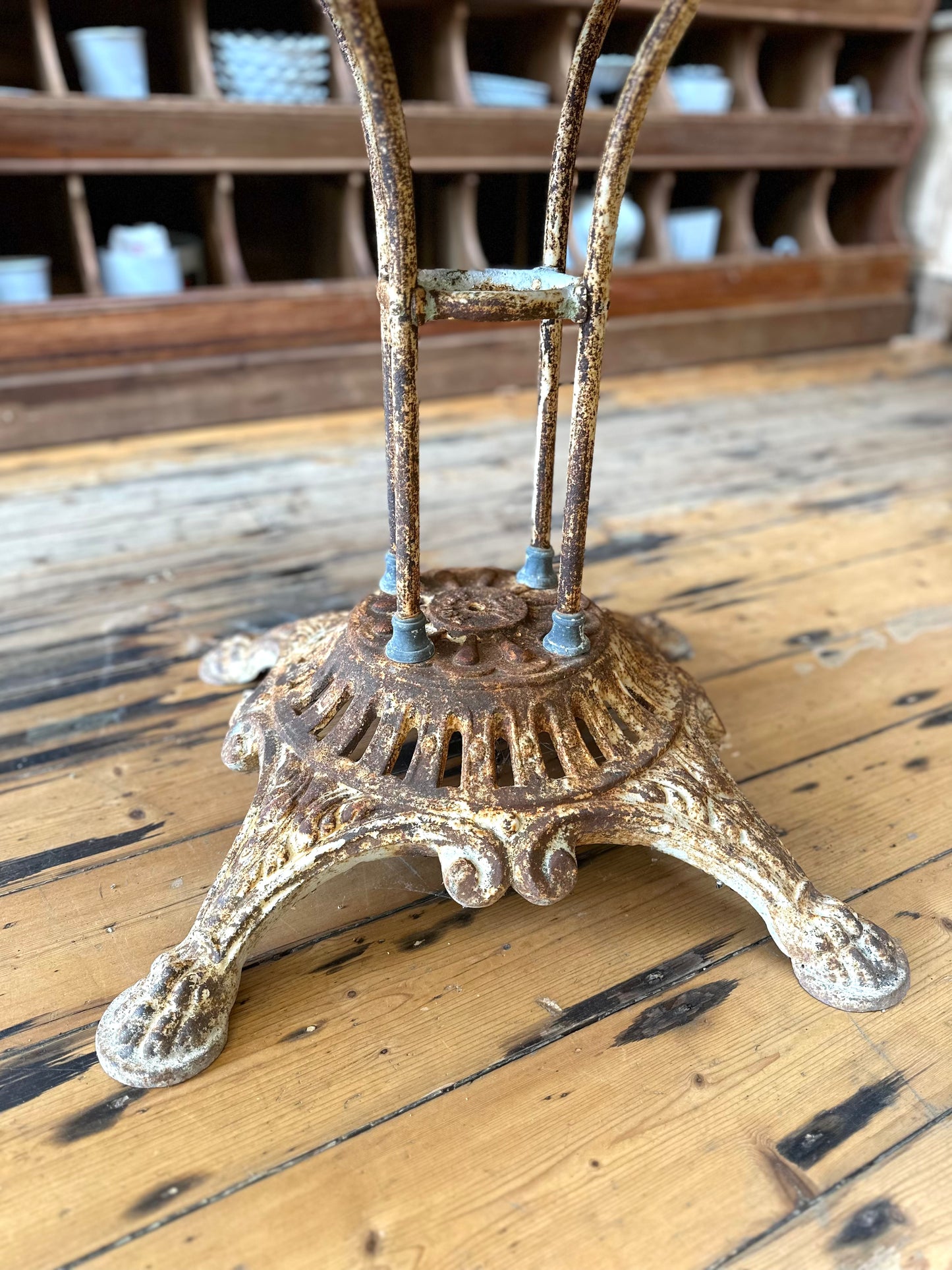 Antique French Arras Style Round Cast Iron Outdoor Table