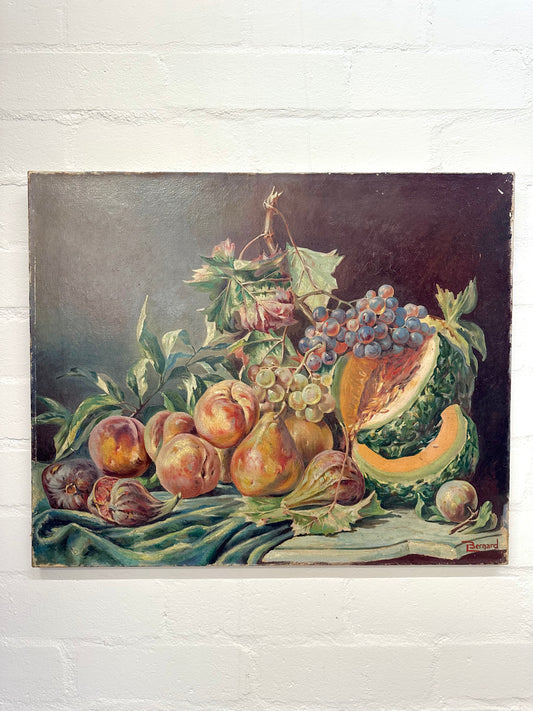 Antique European 'Abundant Fruit' Still Life Painting