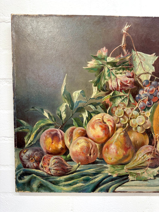 Antique European 'Abundant Fruit' Still Life Painting