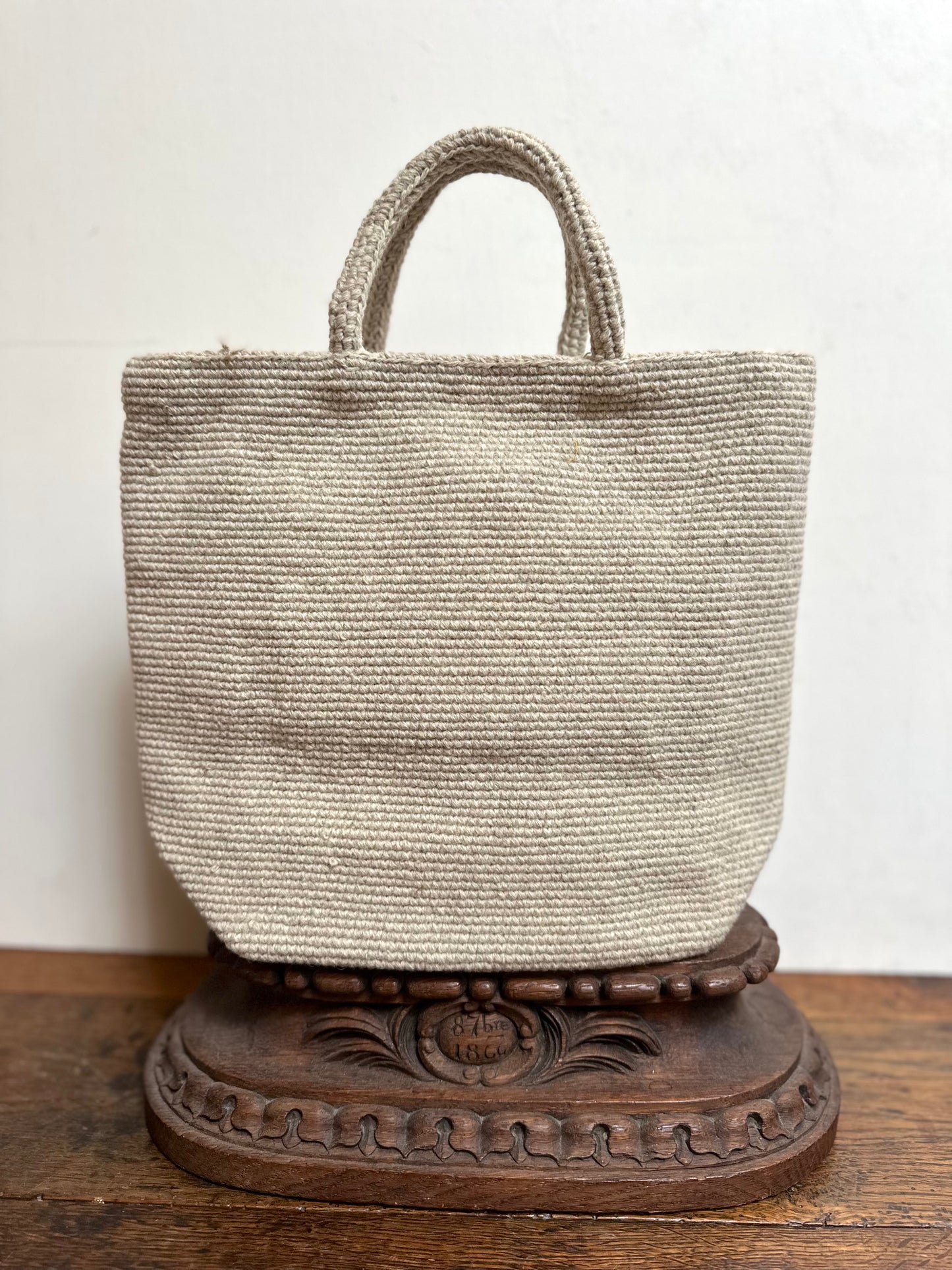 Sophie Digard Small Crochet Wool Tote Bag With Lamb Character