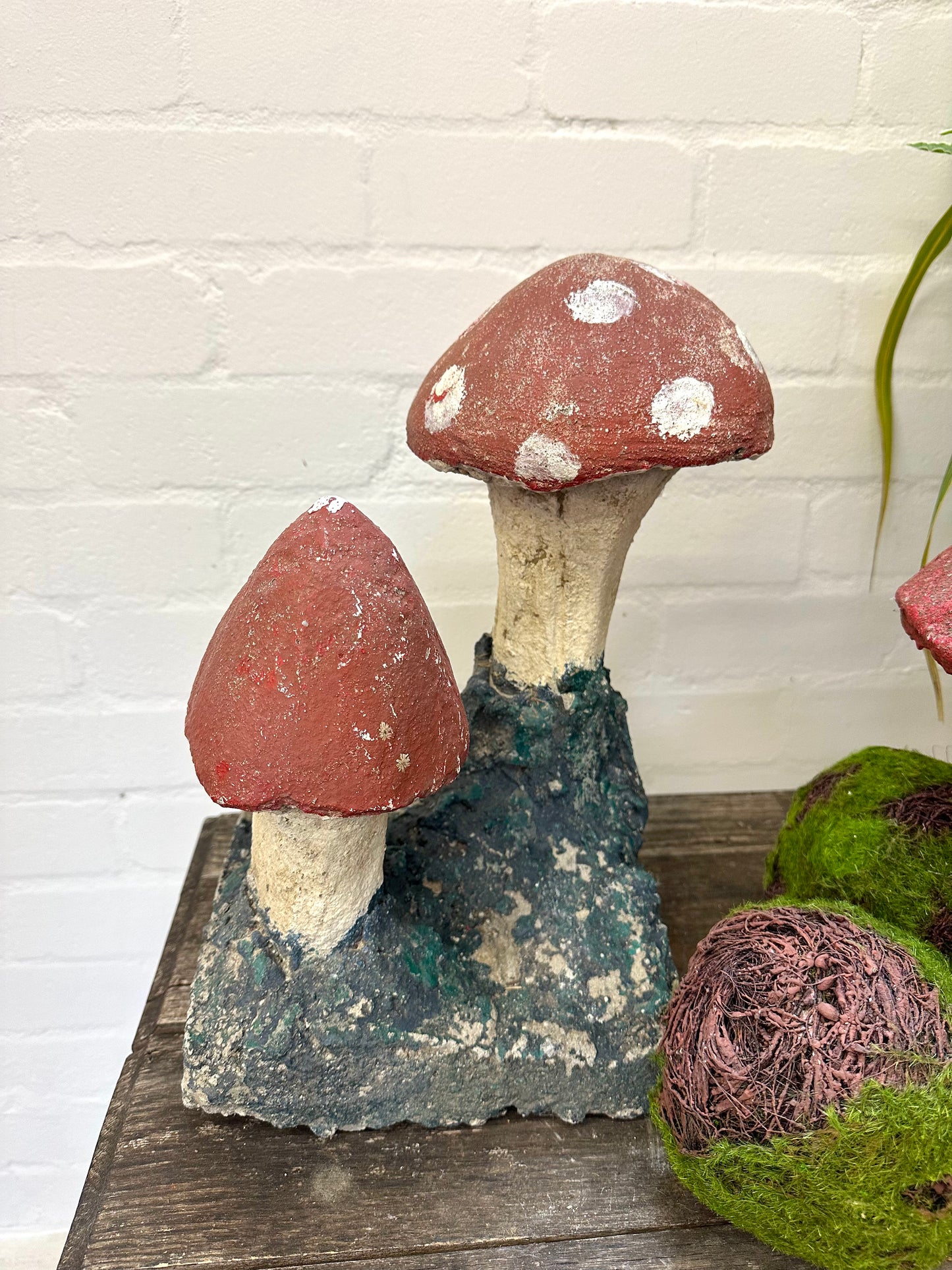 Antique French Outdoor Concrete Mushrooms