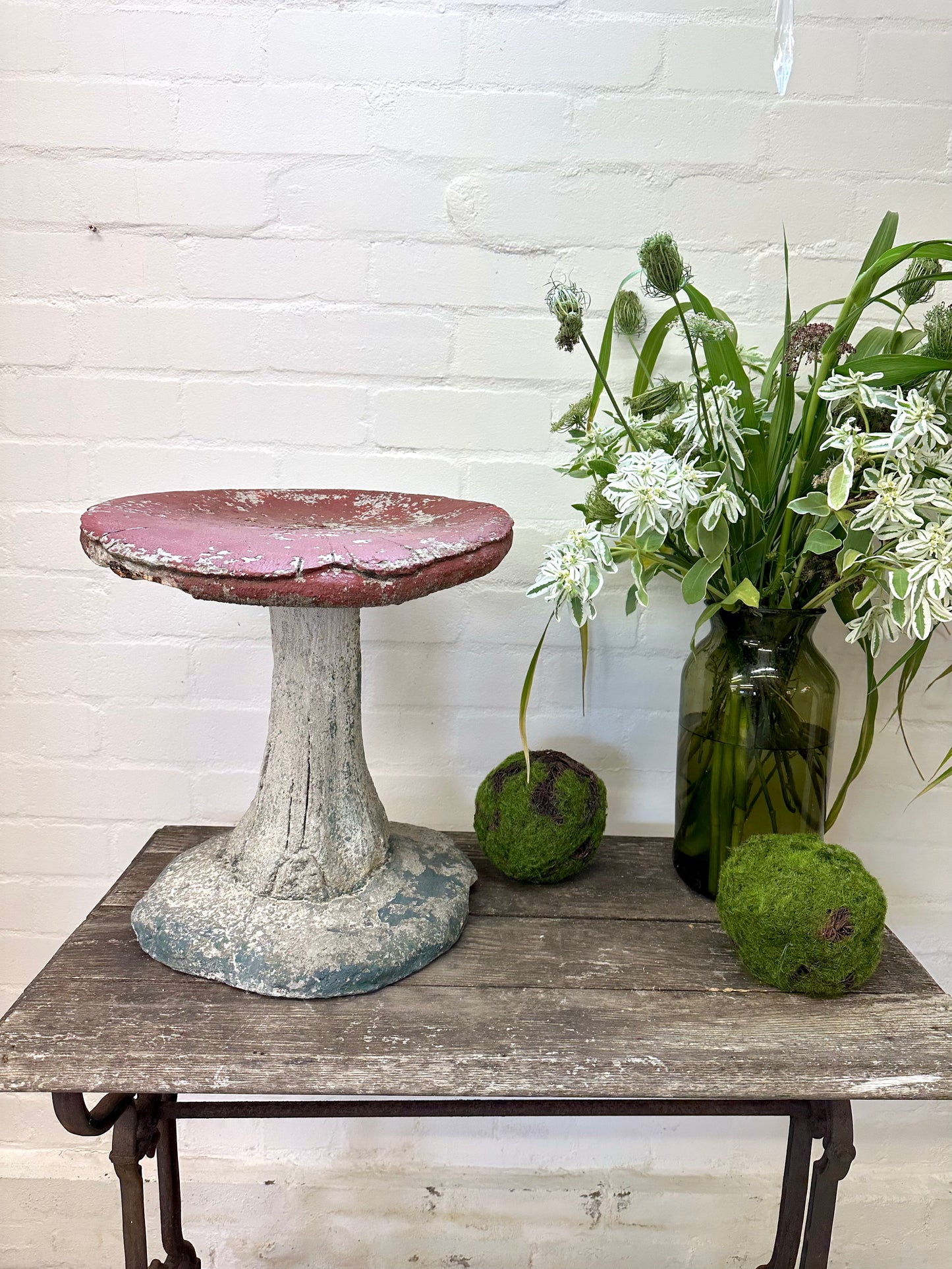 Antique French Large Outdoor Concrete Mushroom