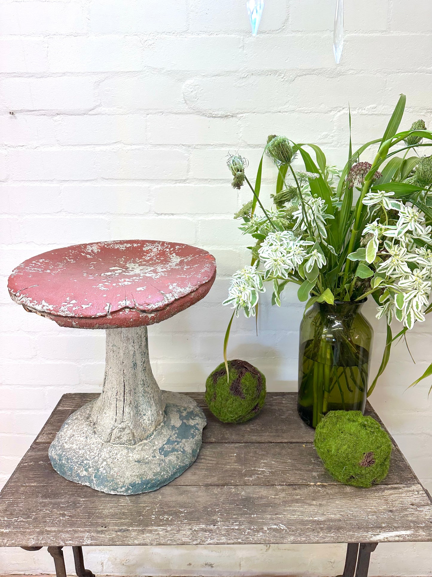 Antique French Large Outdoor Concrete Mushroom