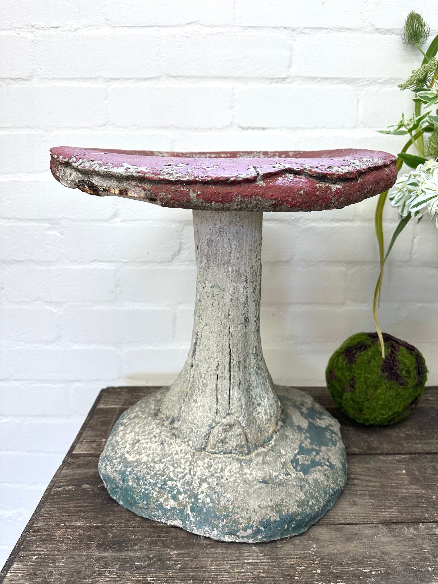 Antique French Large Outdoor Concrete Mushroom