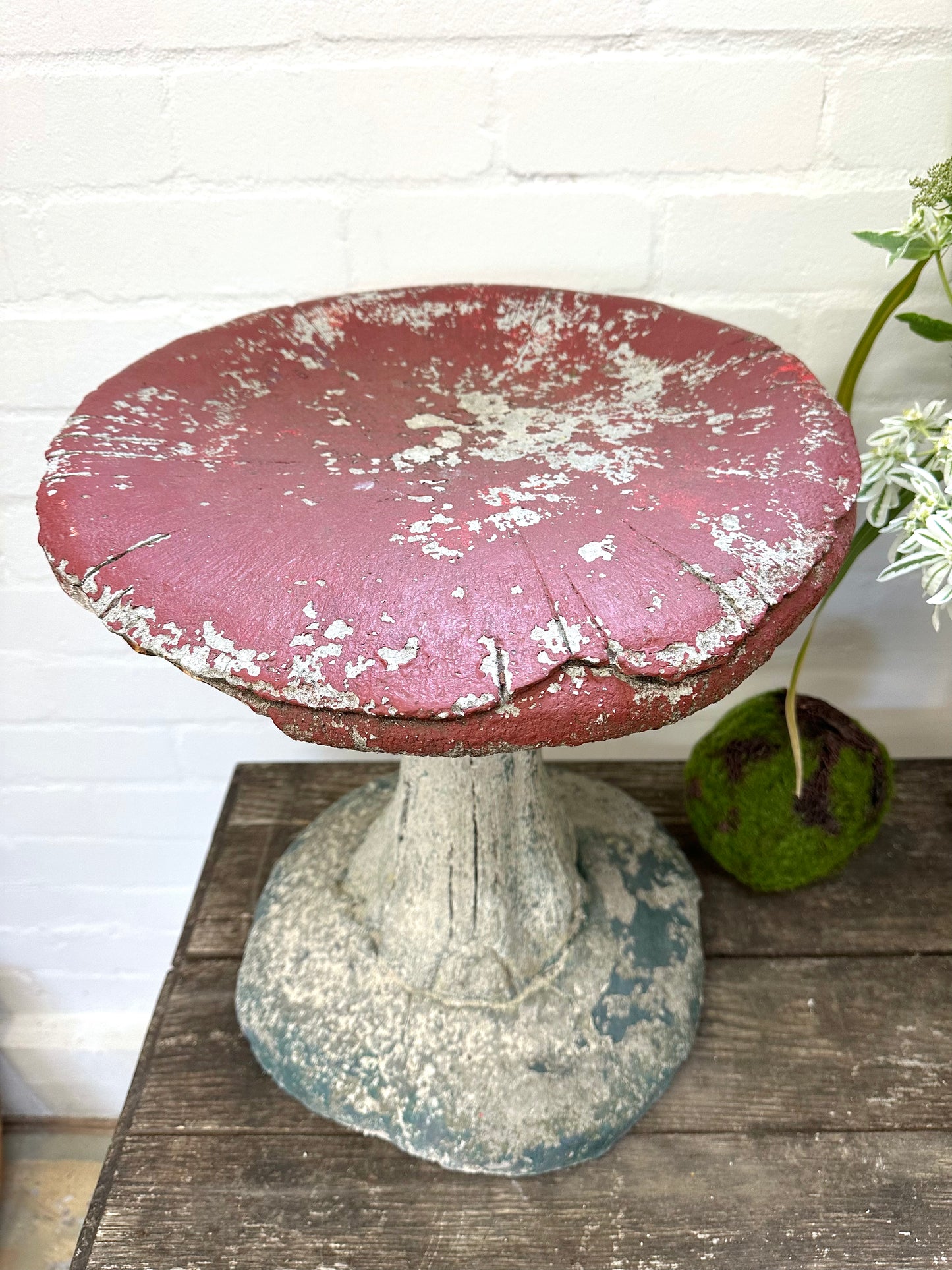 Antique French Large Outdoor Concrete Mushroom