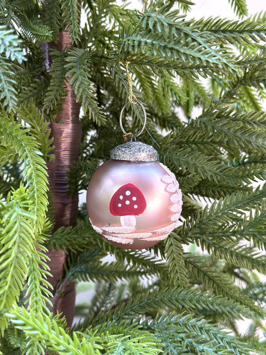 Walther & Co. Mini Rose Pink Glass Ball - Mushroom