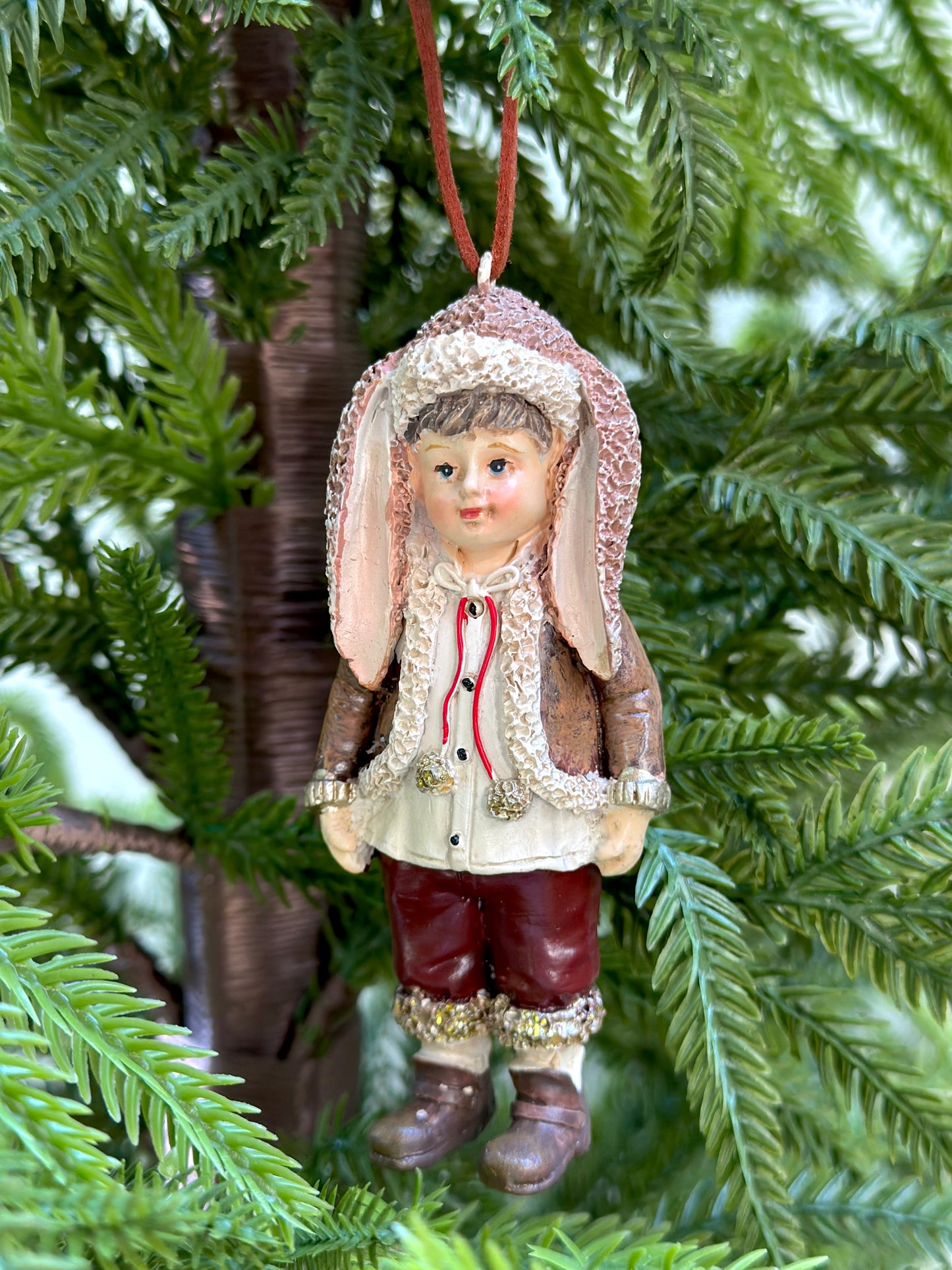 Woodland Animal Children - Pair Hanging Ornaments
