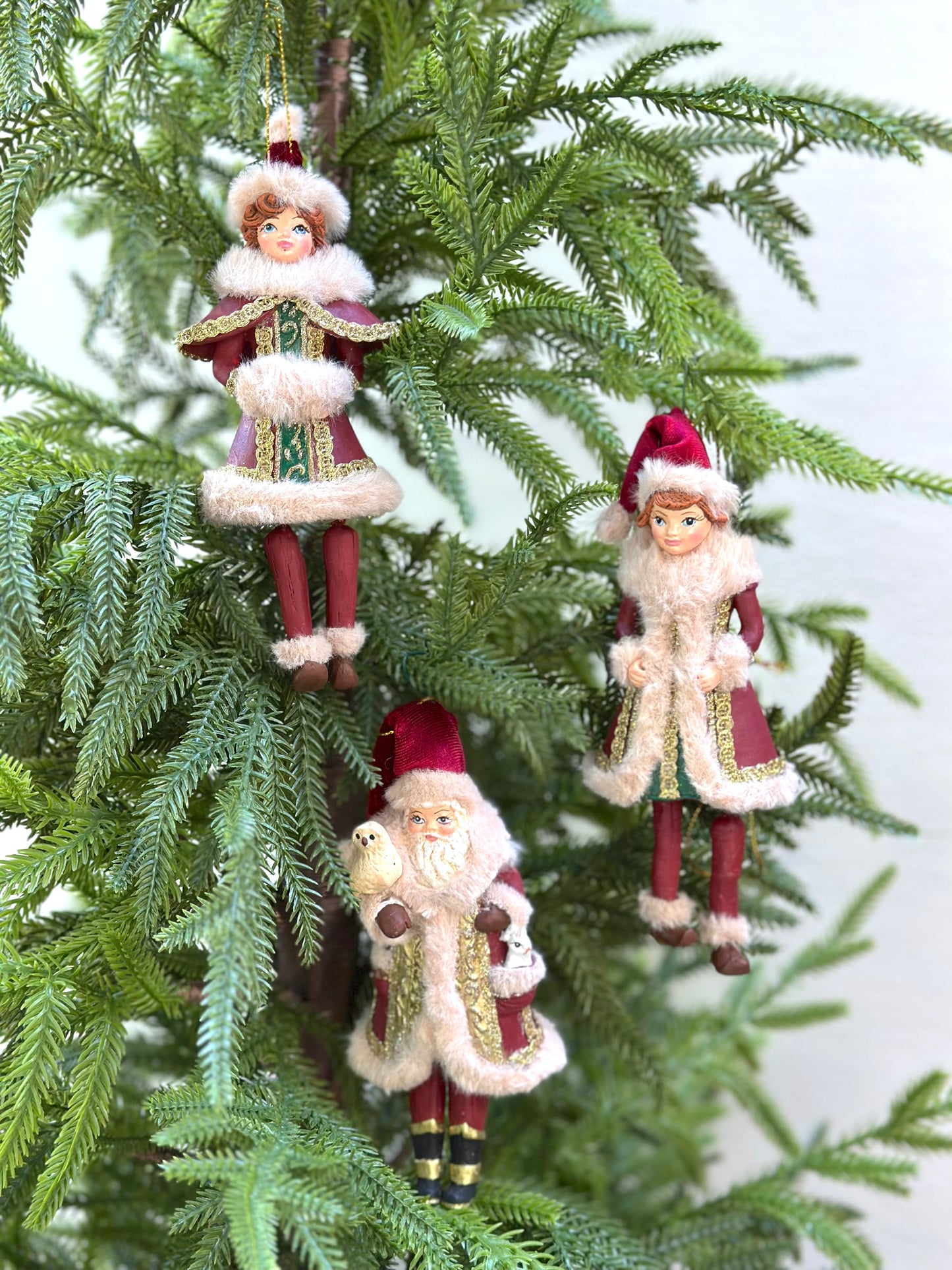 Woodland Santa & Elves - Hanging Ornaments