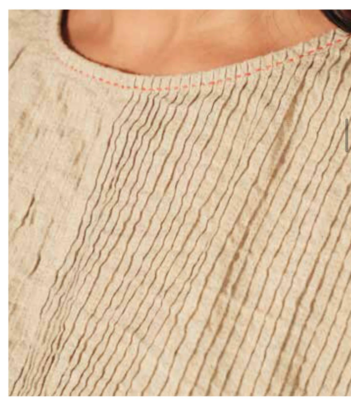 DVE 'Indra' Pin Tuck Blouse - Taupe LAST ONE M/L