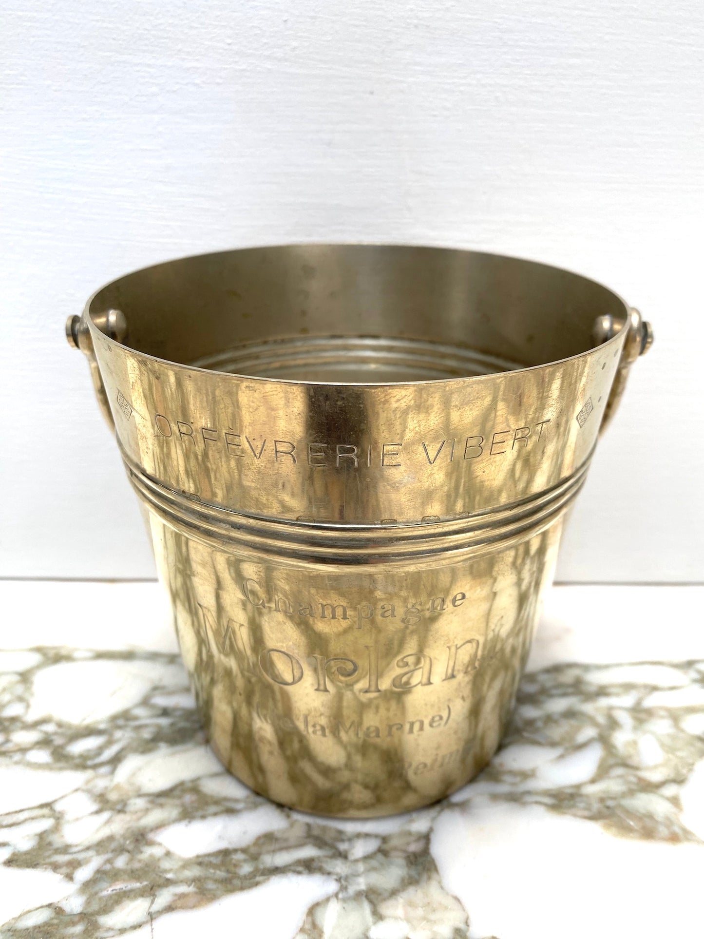 Antique French Petite Brass Champagne Bucket 'Morlant'