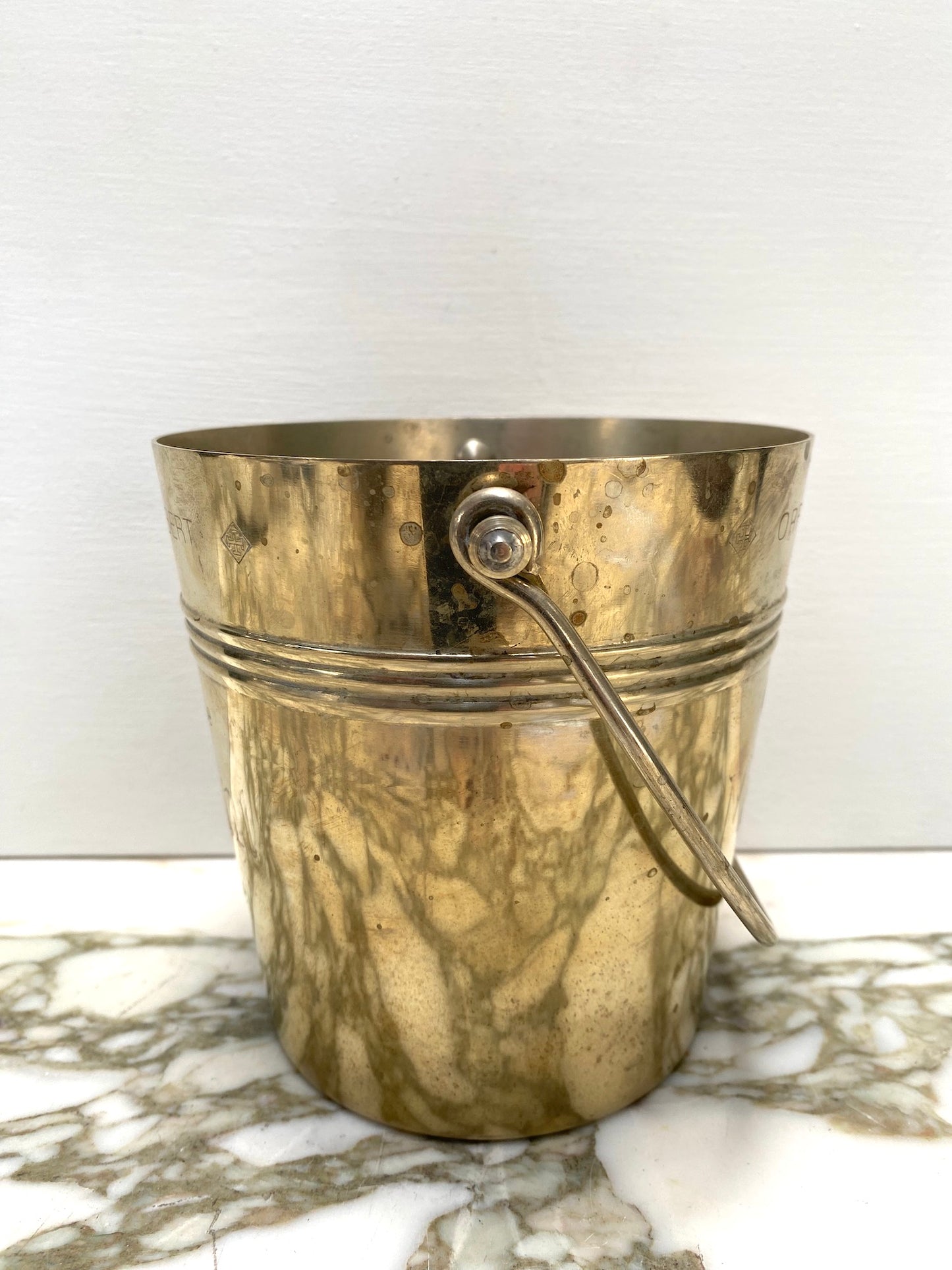 Antique French Petite Brass Champagne Bucket 'Morlant'