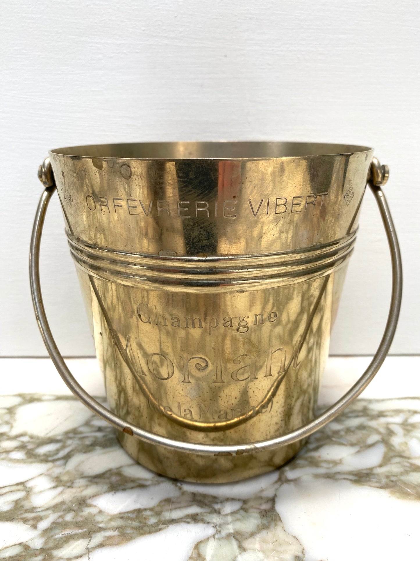 Antique French Petite Brass Champagne Bucket 'Morlant'