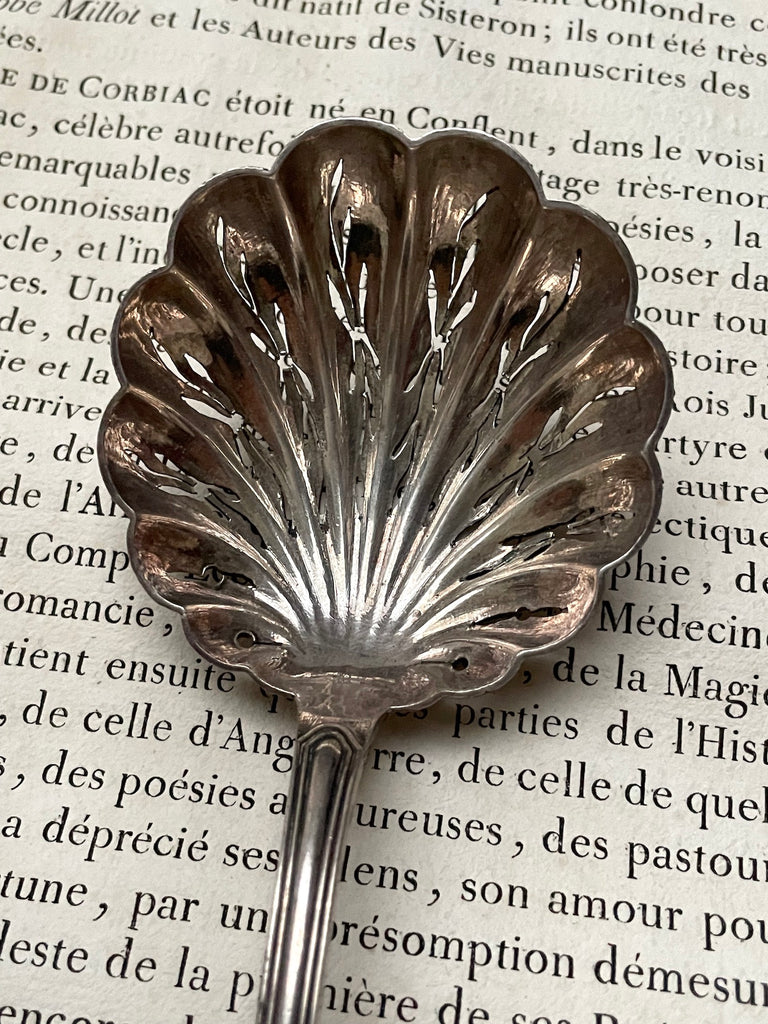 Antique French Silver Scalloped Sugar Sprinkling Spoons I Lily Pond