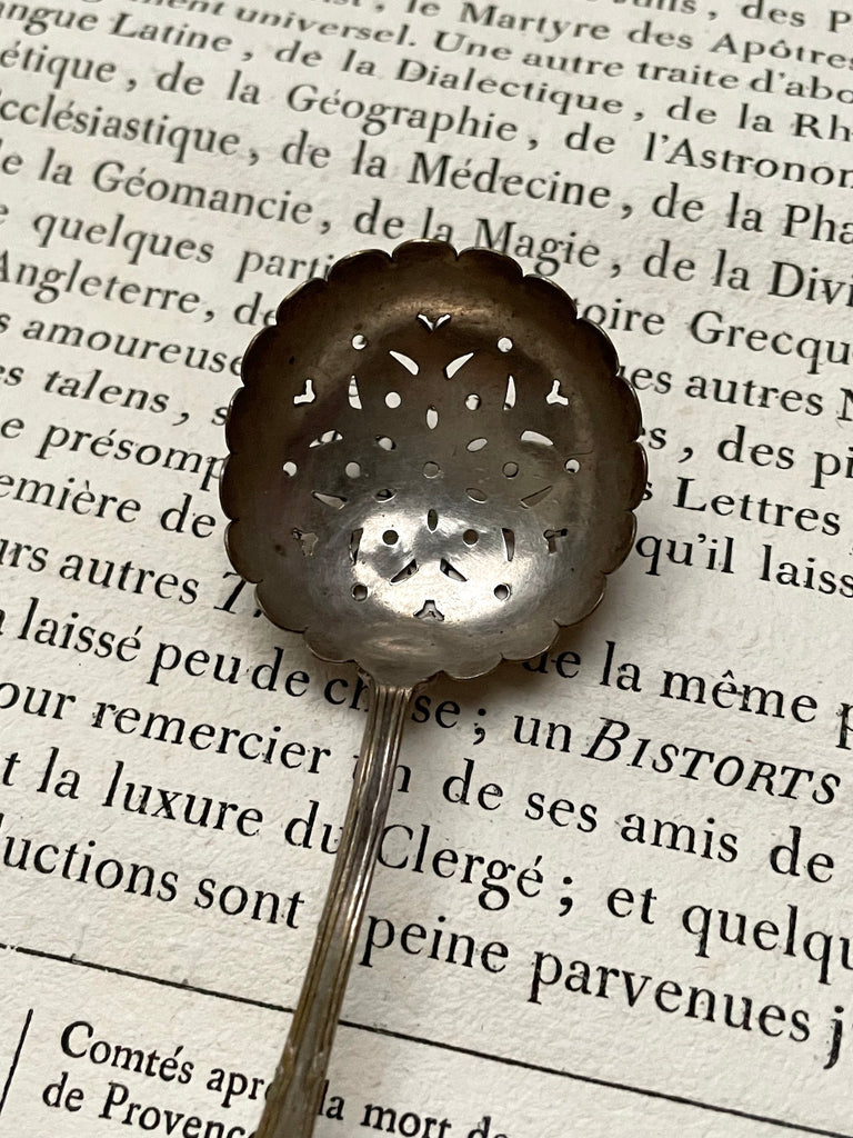 Antique French Silver Scalloped Sugar Sprinkling Spoons I Lily Pond