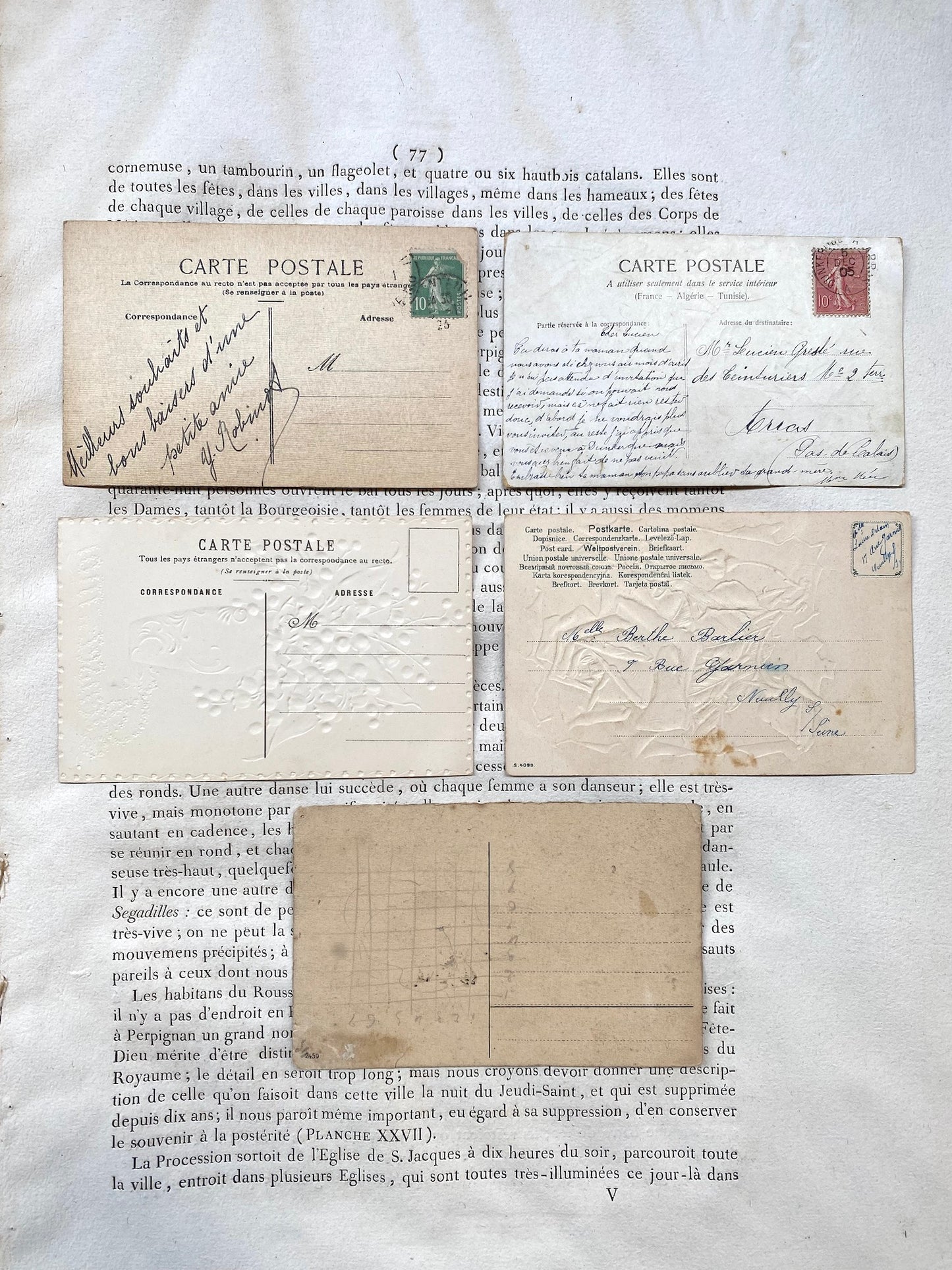 Antique French Postcards - Set 13 - Floral