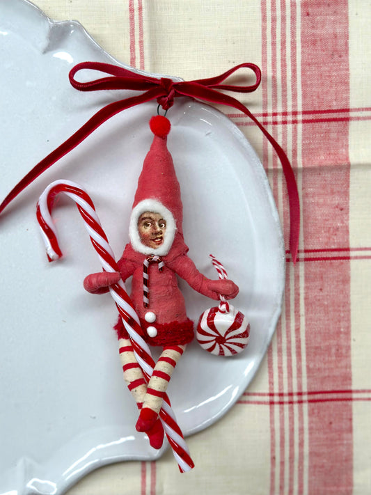 Vintage by Crystal Handspun Cotton Mushroom & Candy Cane Children