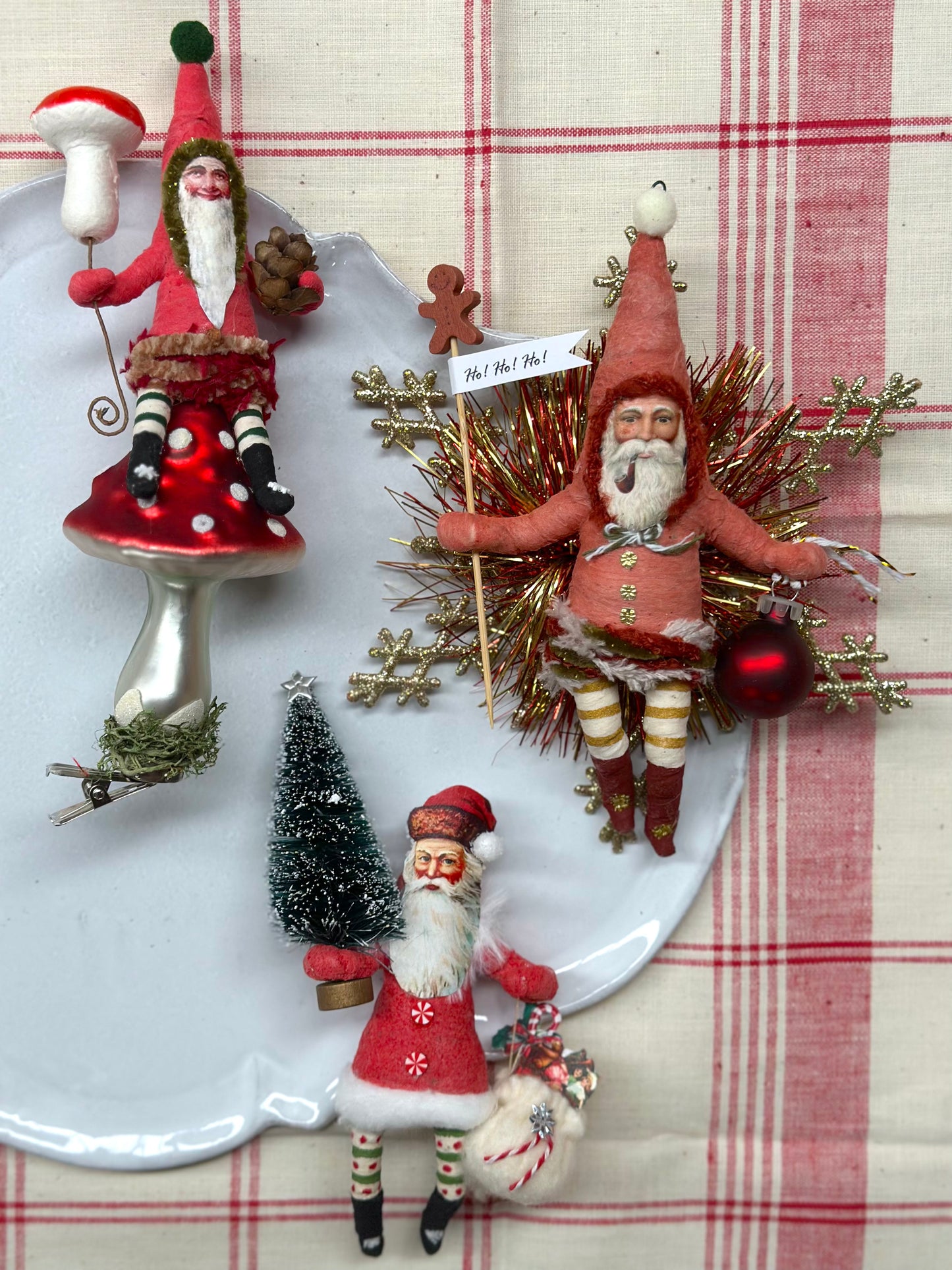 Vintage by Crystal Handspun Cotton Red Ornaments