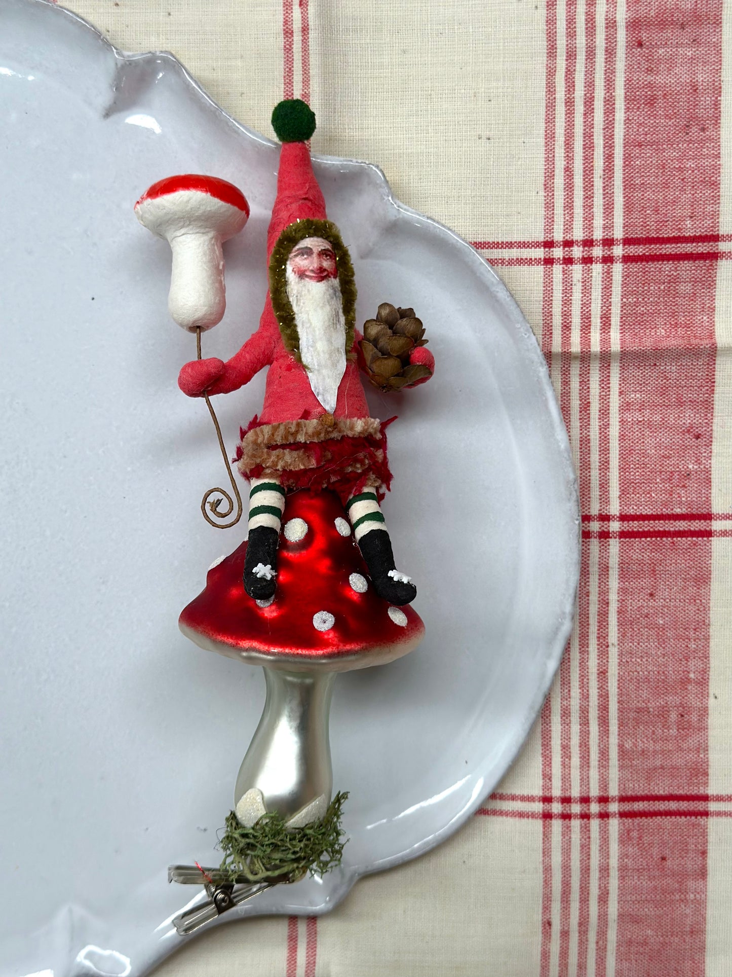 Vintage by Crystal Handspun Cotton Red Ornaments