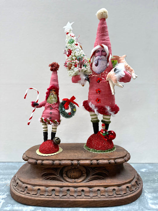 Vintage by Crystal Handspun Cotton Standing Santas