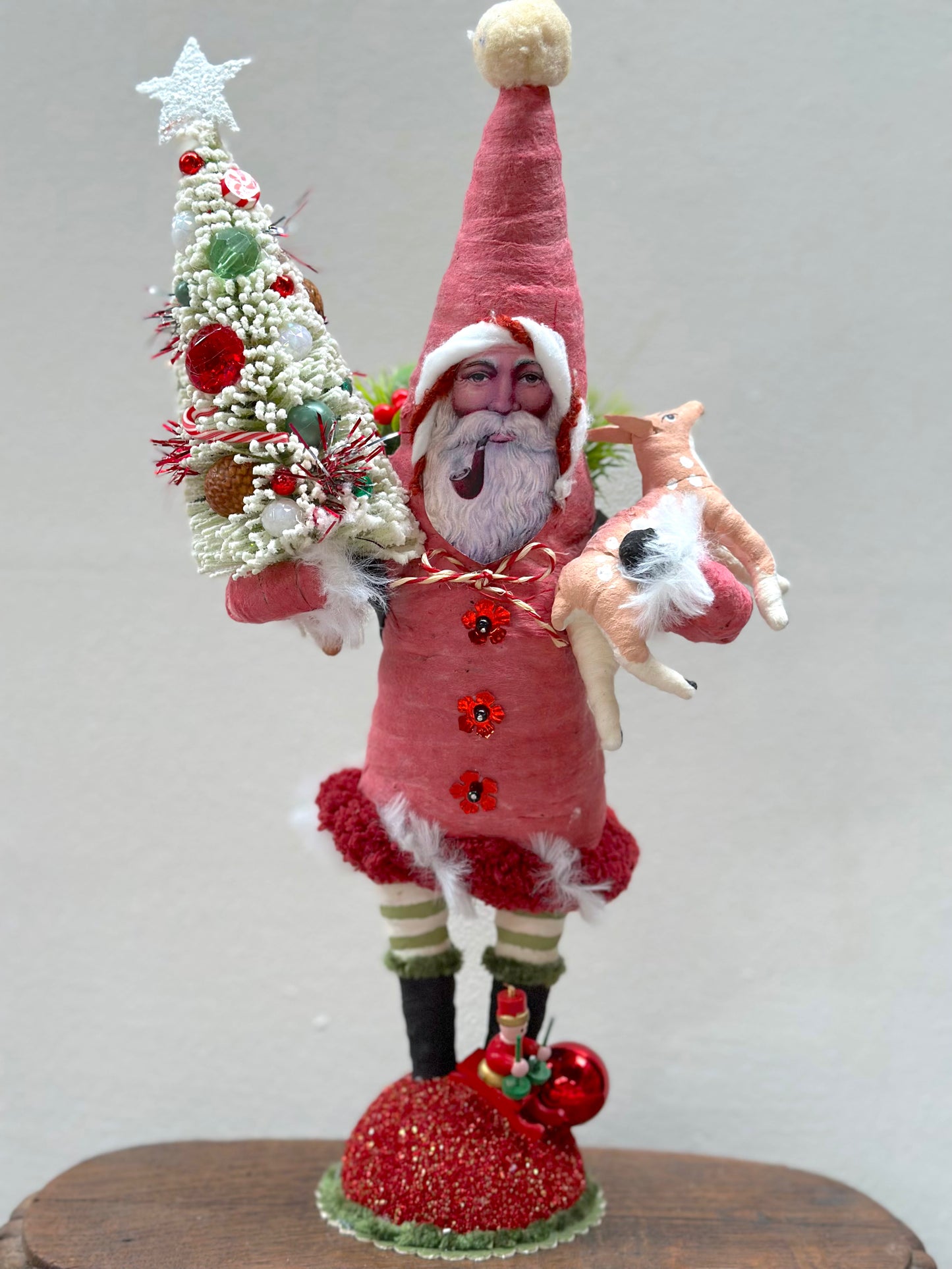 Vintage by Crystal Handspun Cotton Standing Santas