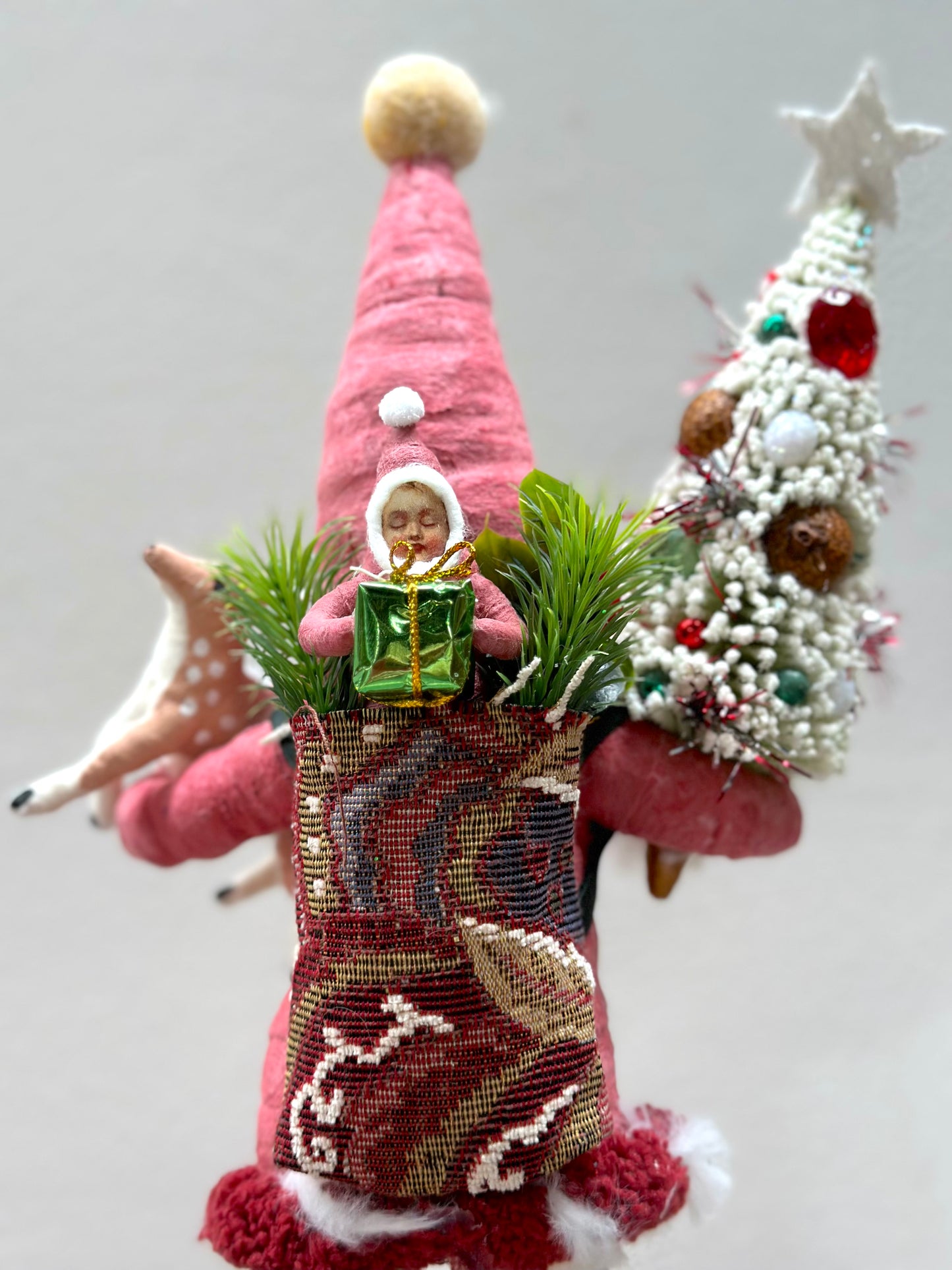 Vintage by Crystal Handspun Cotton Standing Santas