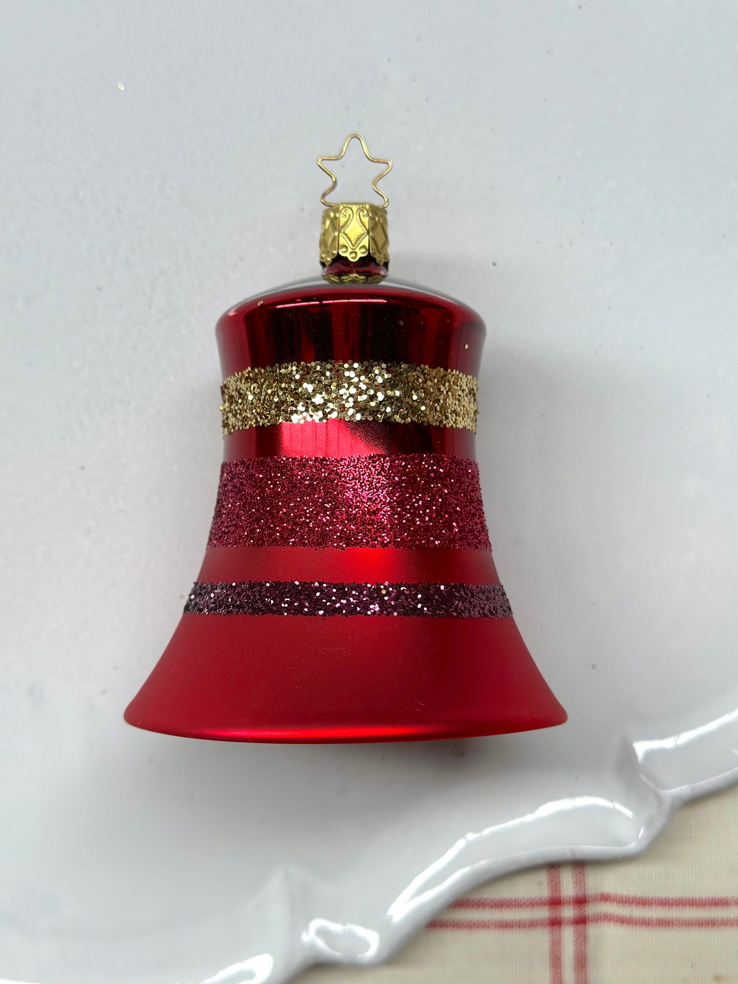 German Glass Christmas Ornaments - Fruit Basket Or Stripe Bell