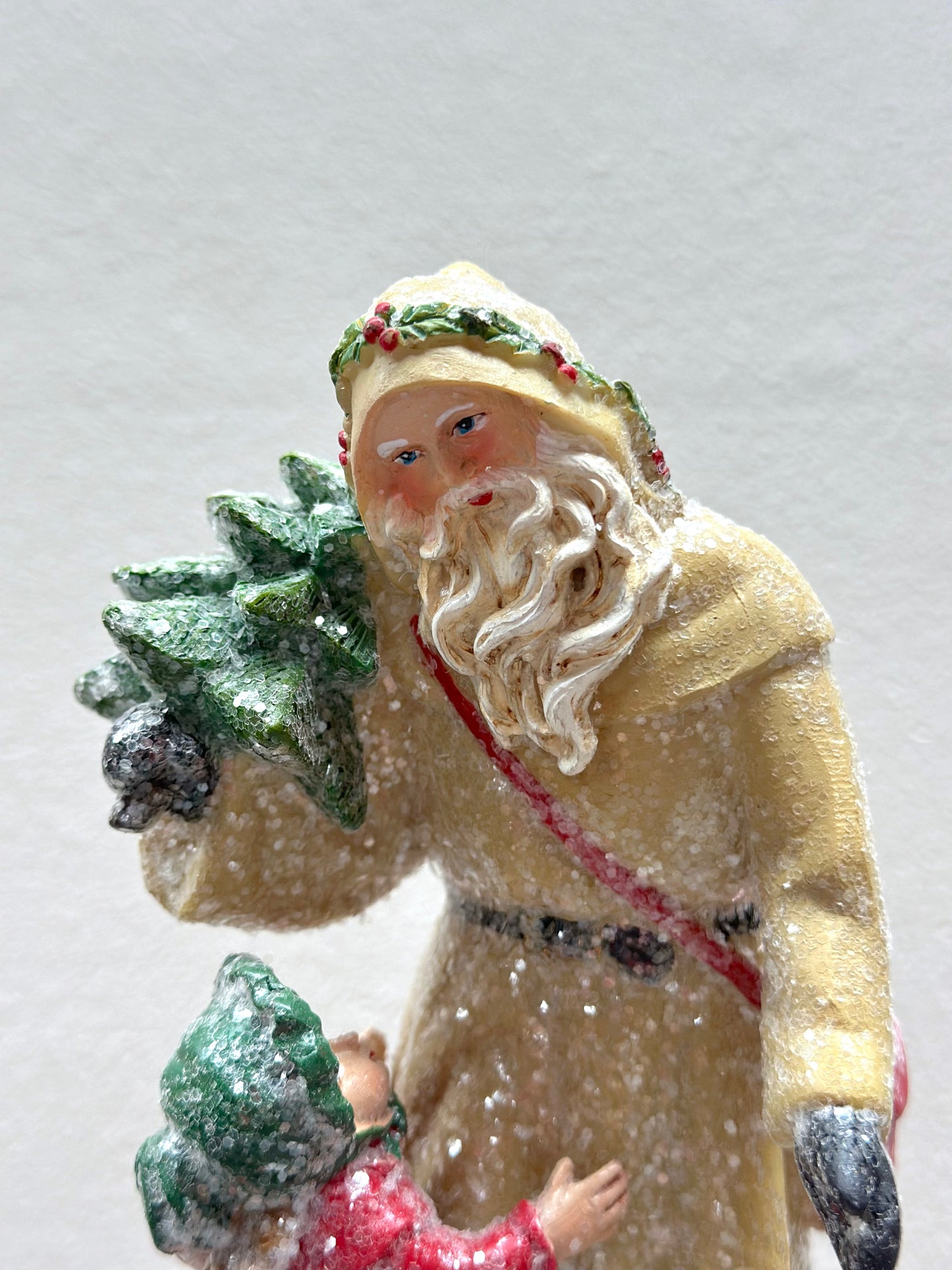 Santa & Girl - Standing Ornament - Woodland Christmas