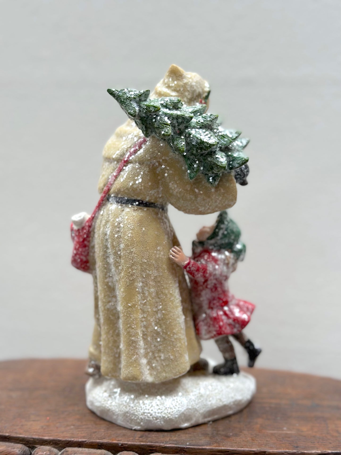 Santa & Girl - Standing Ornament - Woodland Christmas