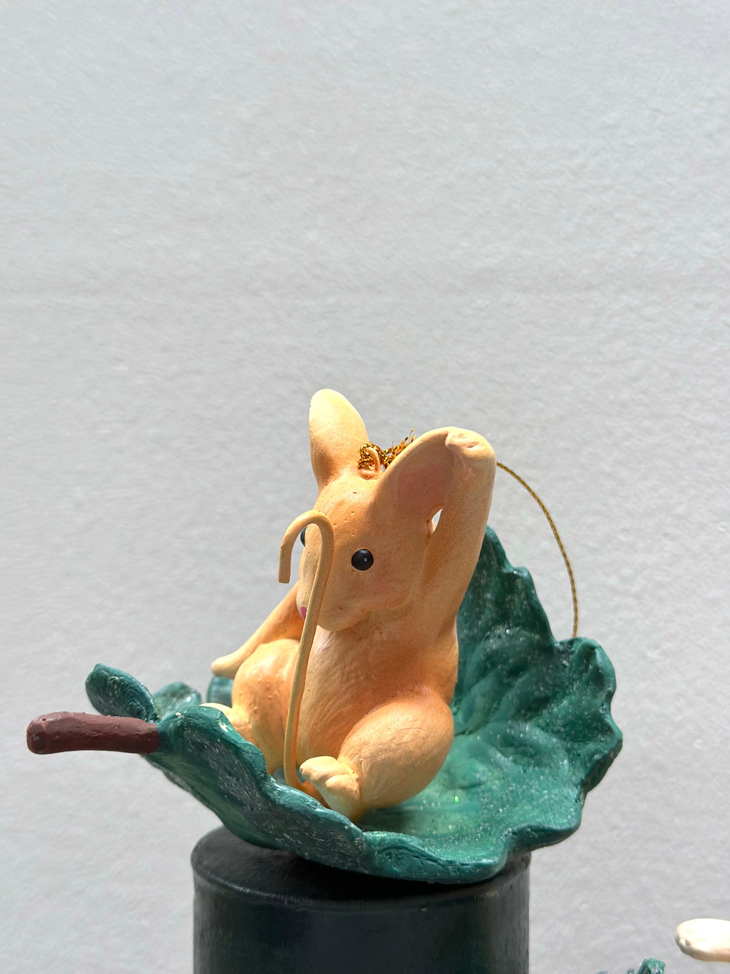 Mice on Leaves - Pair of Hanging Ornaments - Woodland Christmas