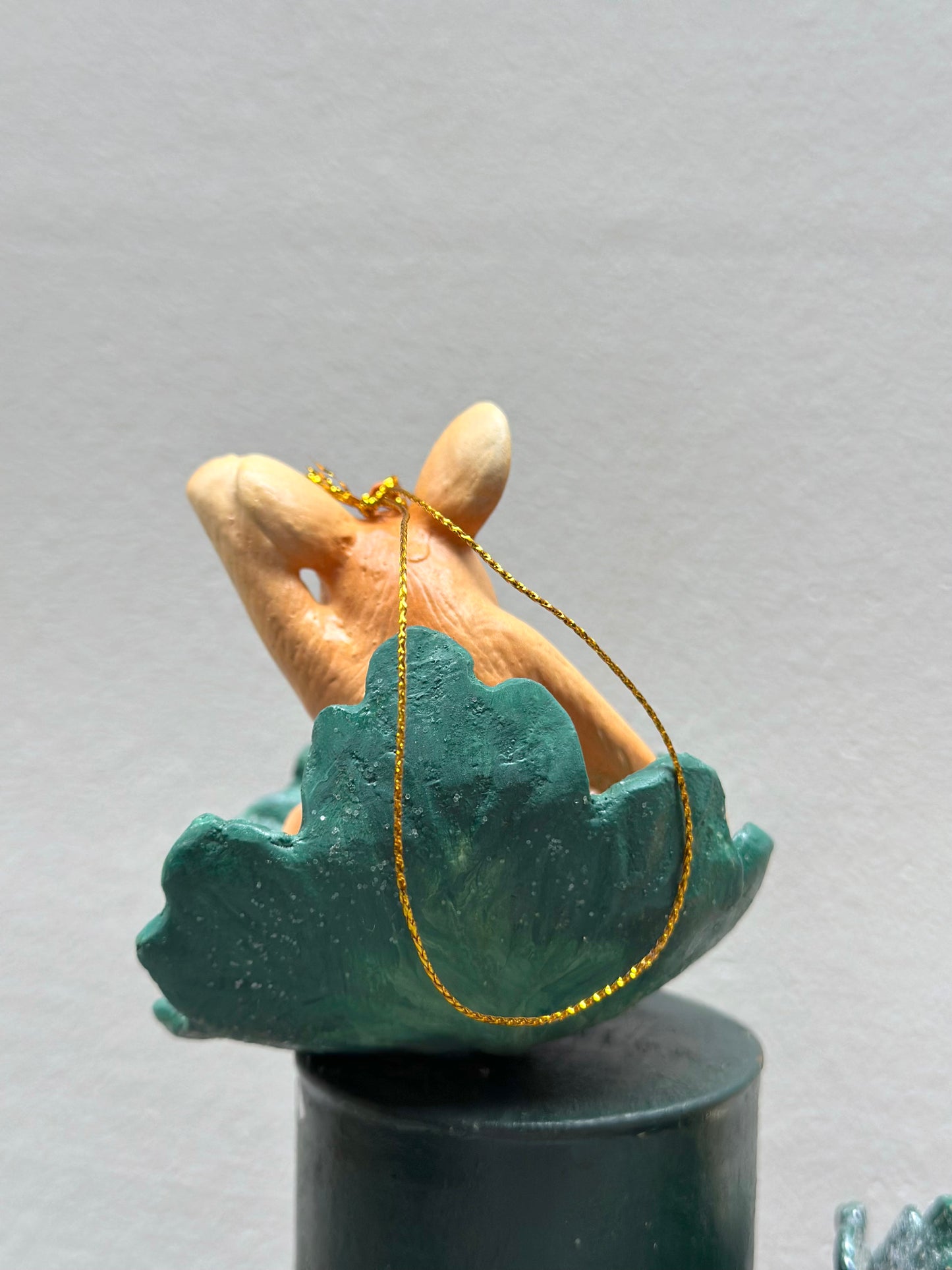 Mice on Leaves - Pair of Hanging Ornaments - Woodland Christmas