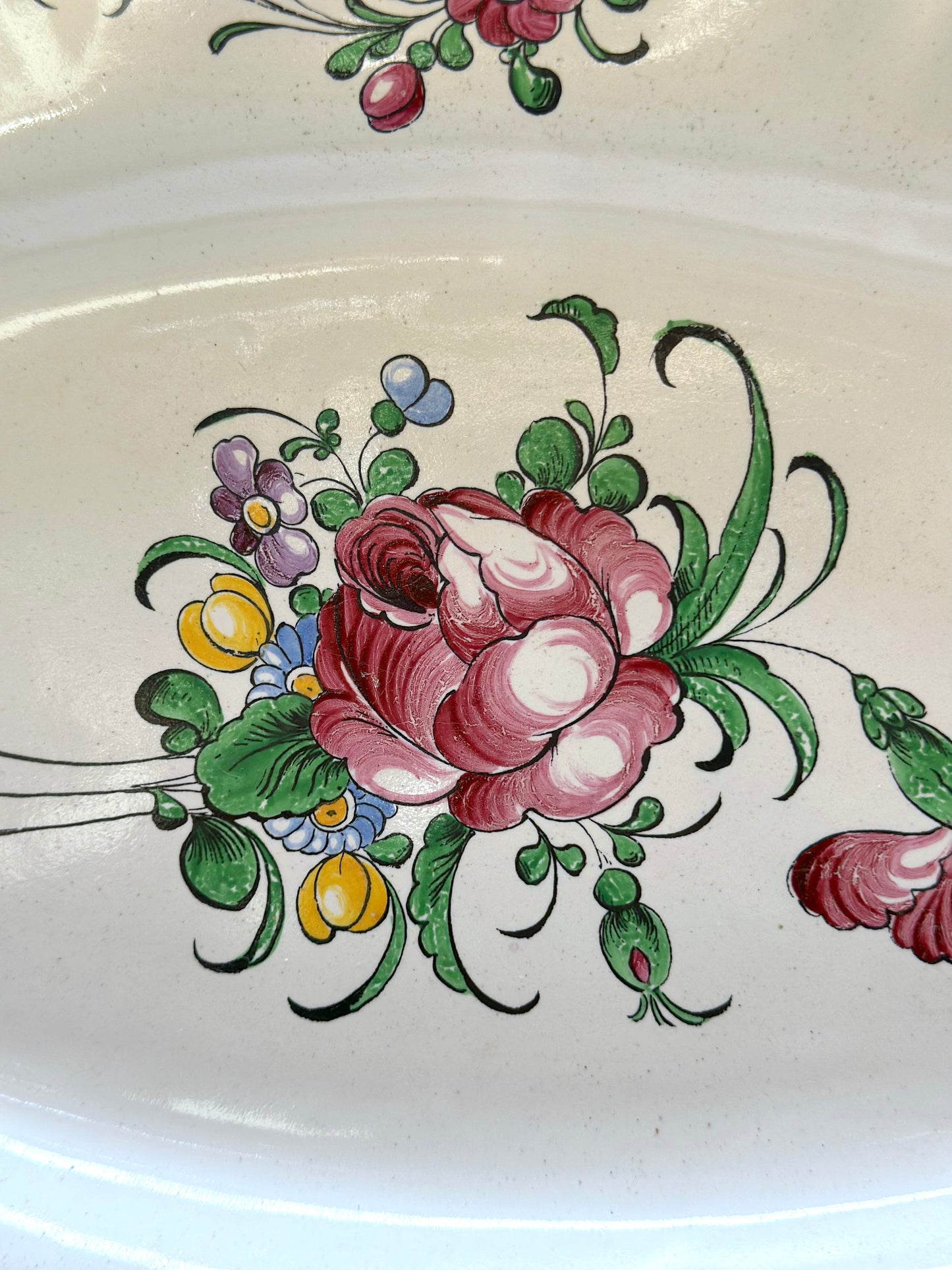 Antique French Floral Platter - Rectangle Rose